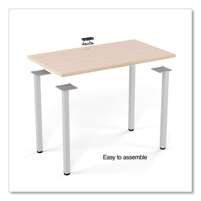 Essentials Writing Table-Desk, 42" x 23.82" x 29.53", Natural Wood/Silver Flipcost Flipcost