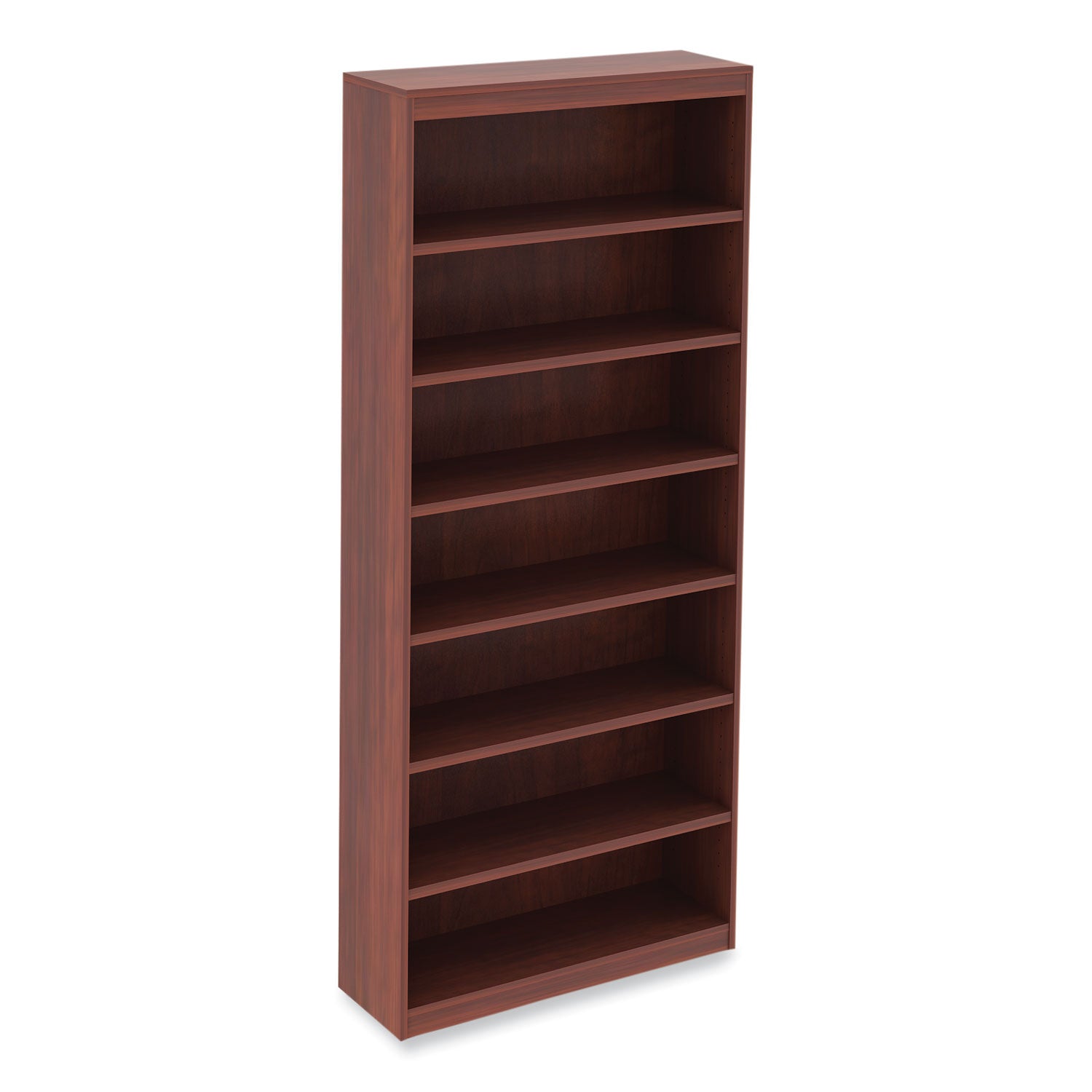 Alera Valencia Series Square Corner Bookcase, Seven-Shelf, 35.63w x 11.81d x 83.86h, Cherry