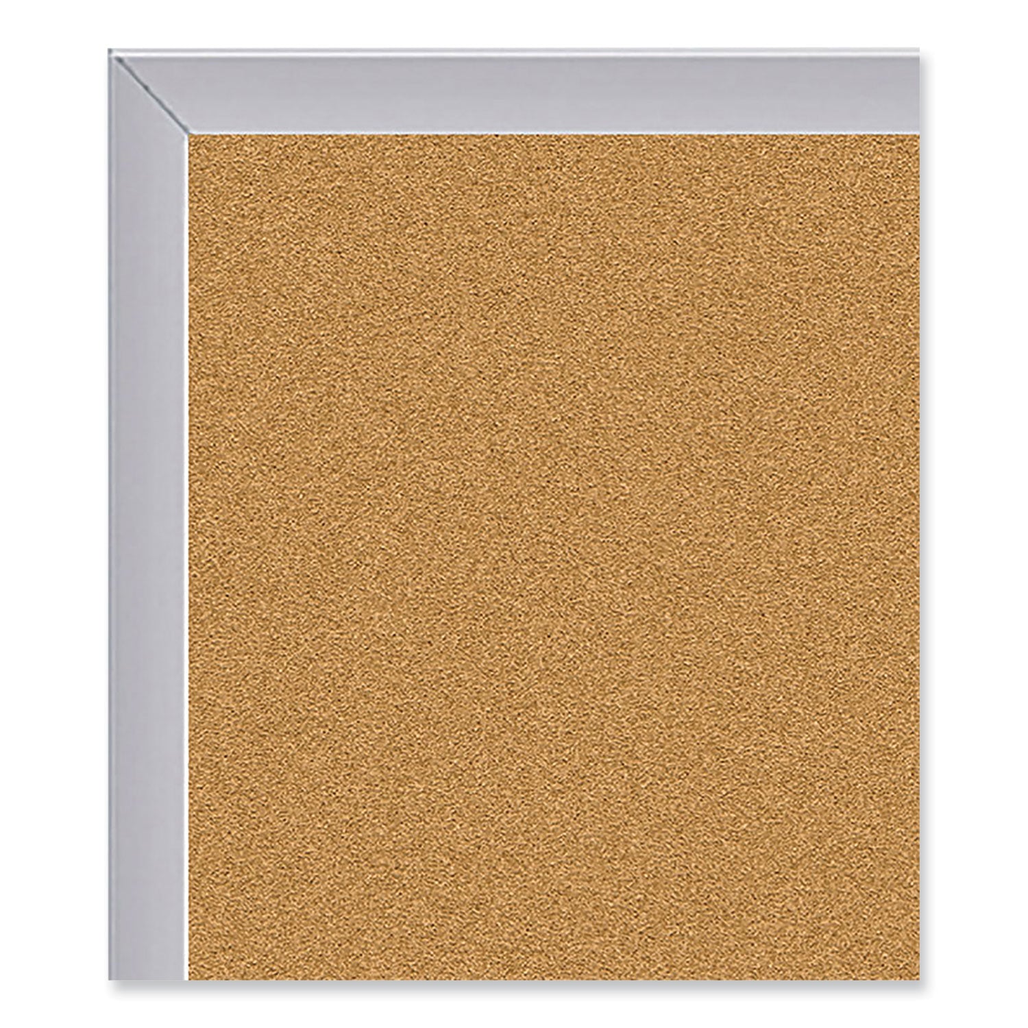 Ghent Aluminum-Frame Natural Corkboard, 24 x 18, Tan Surface, Satin Aluminum Frame