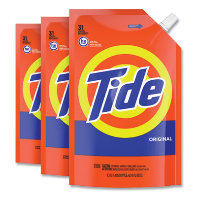 PROCTER & GAMBLE Pouch HE Liquid Laundry Detergent, Tide Original Scent, 35 Loads, 45 oz, 3/Carton - Flipcost