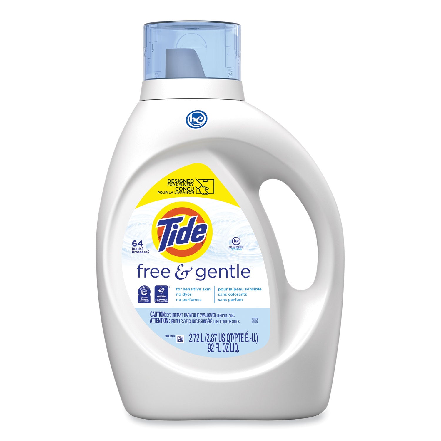 Free and Gentle Liquid Laundry Detergent, Unscented, 92 oz Bottle