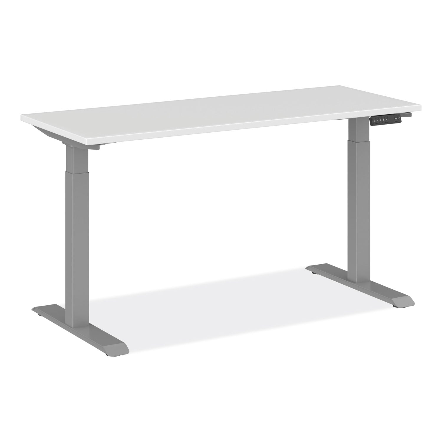 Alera® AdaptivErgo Sit-Stand Three-Stage Electric Height-Adjustable Table with Memory Controls, 60” x 24” x 30" to 49", White