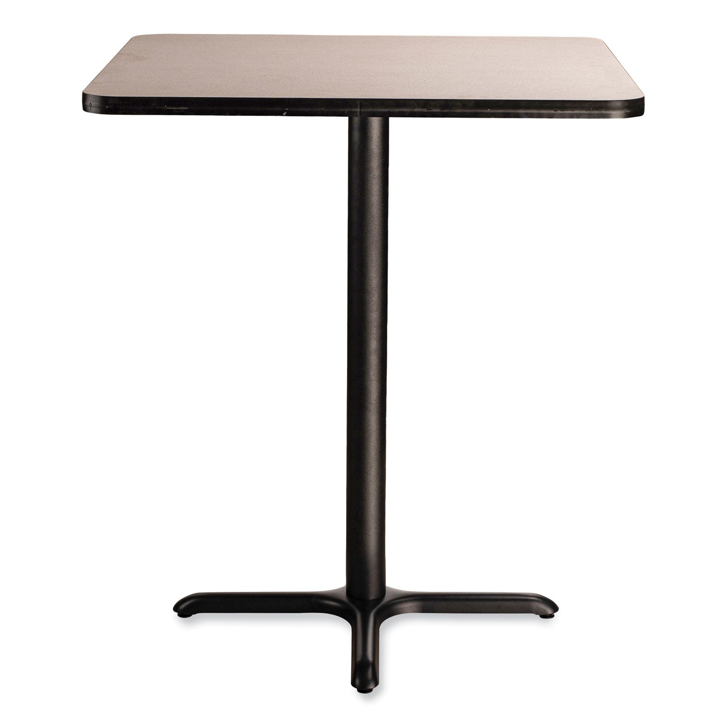 NPS® Cafe Table, 36w x 36d x 30h, Square Top/X-Base, Gray Nebula Top, Black Base