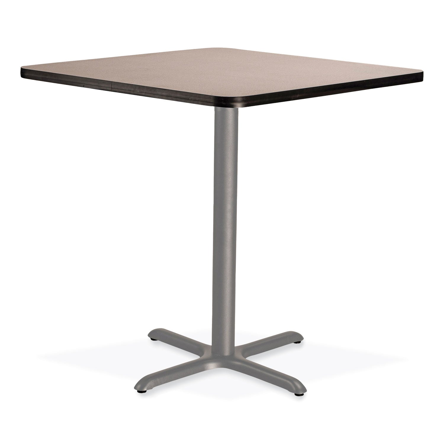 NPS® Cafe Table, 36w x 36d x 36h, Square Top/X-Base, Gray Nebula Top, Gray Base