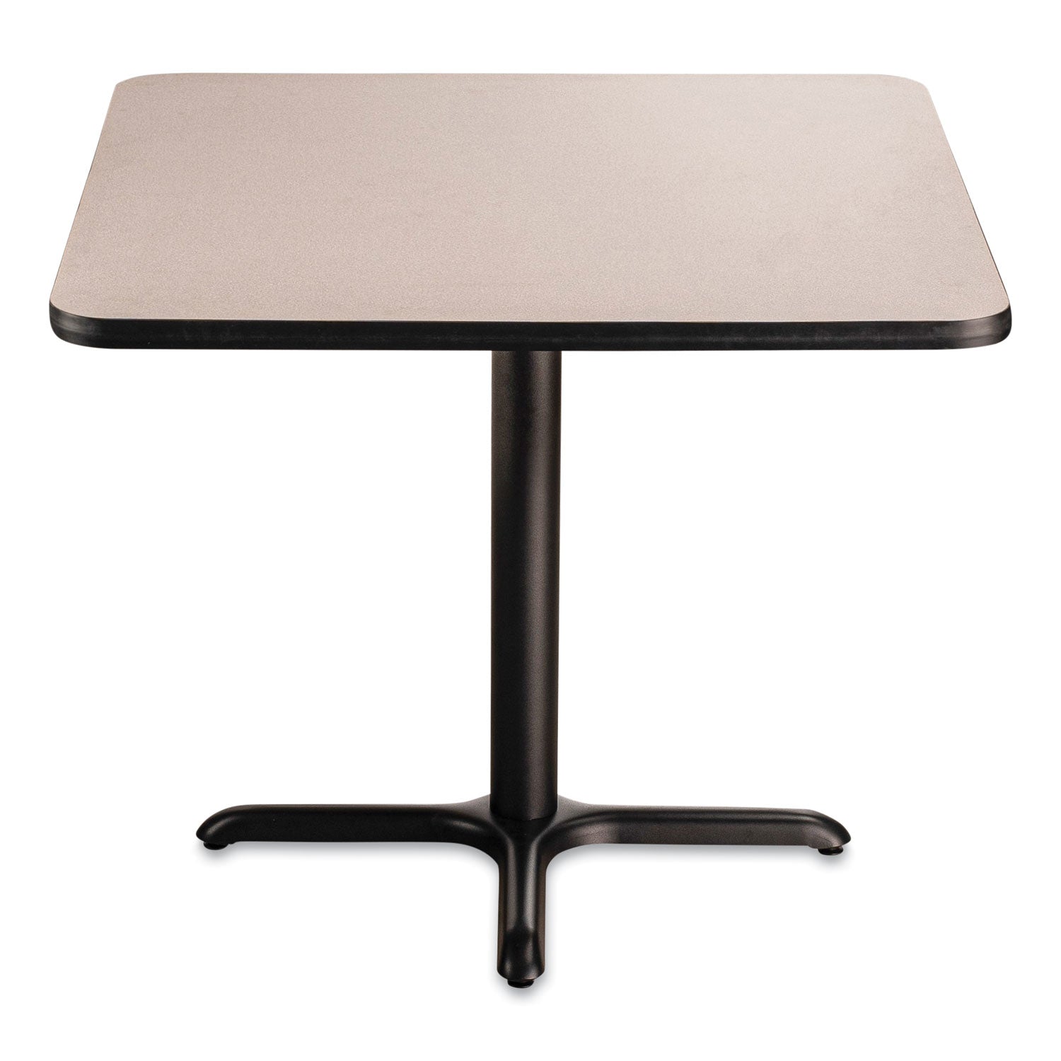 NPS® Cafe Table, 36w x 36d x 30h, Square Top/X-Base, Gray Nebula Top, Black Base