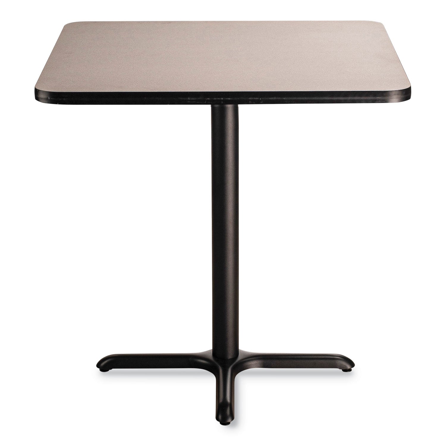 NPS® Cafe Table, 36w x 36d x 36h, Square Top/X-Base, Gray Nebula Top, Black Base