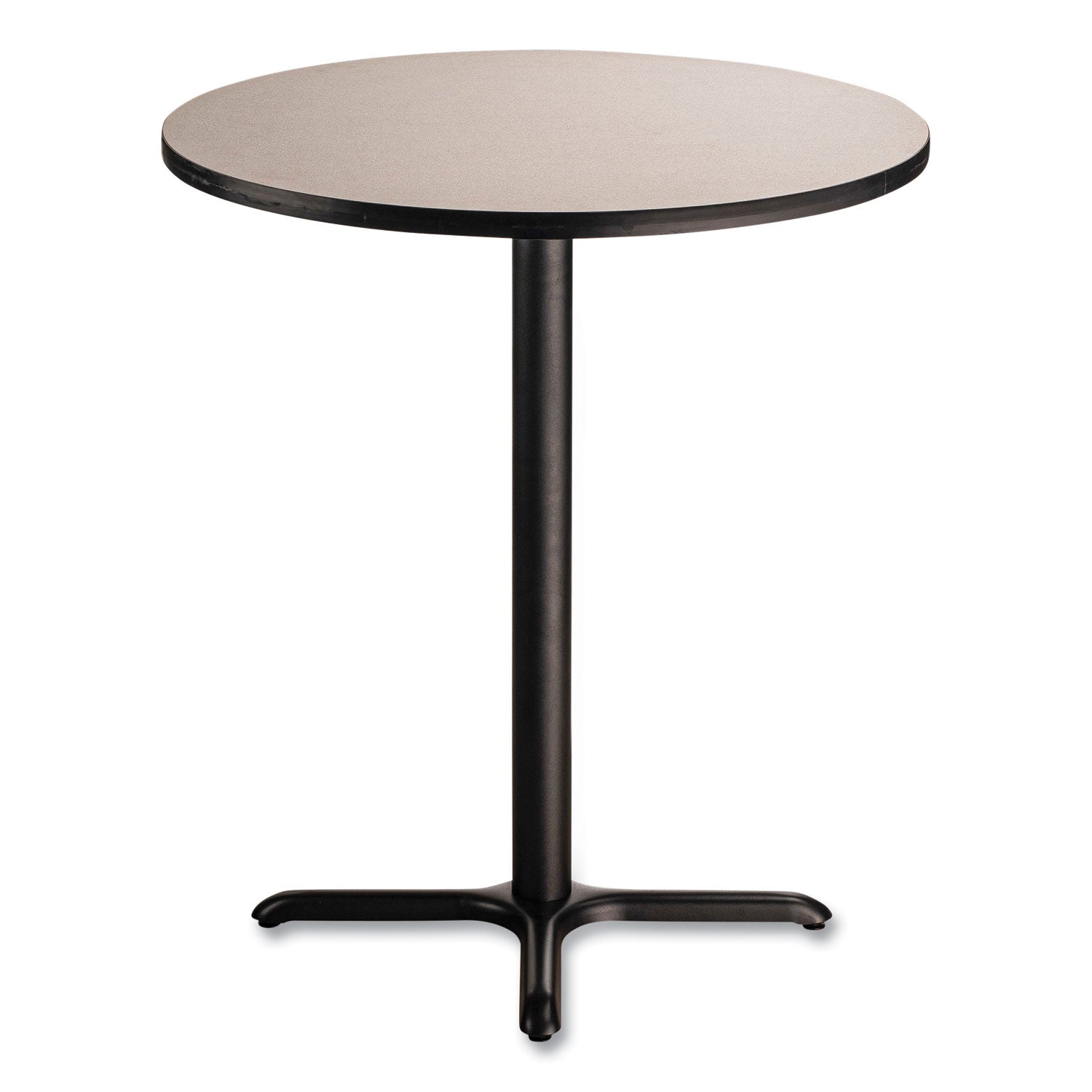 NPS® Cafe Table, 36" Diameter x 42h, Round Top/X-Base, Gray Nebula Top, Black Base