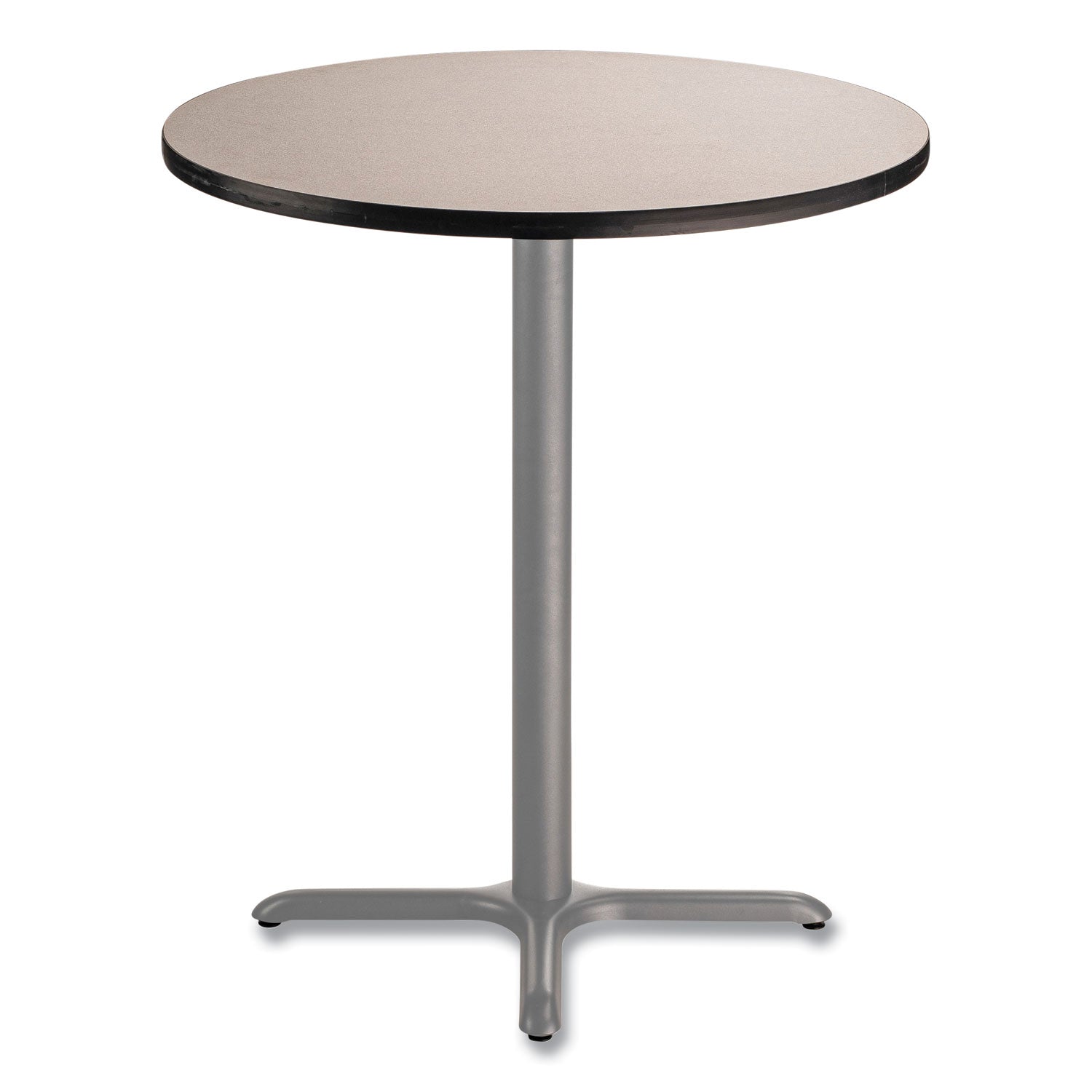 NPS® Cafe Table, 36" Diameter x 42h, Round Top/X-Base, Gray Nebula Top, Gray Base