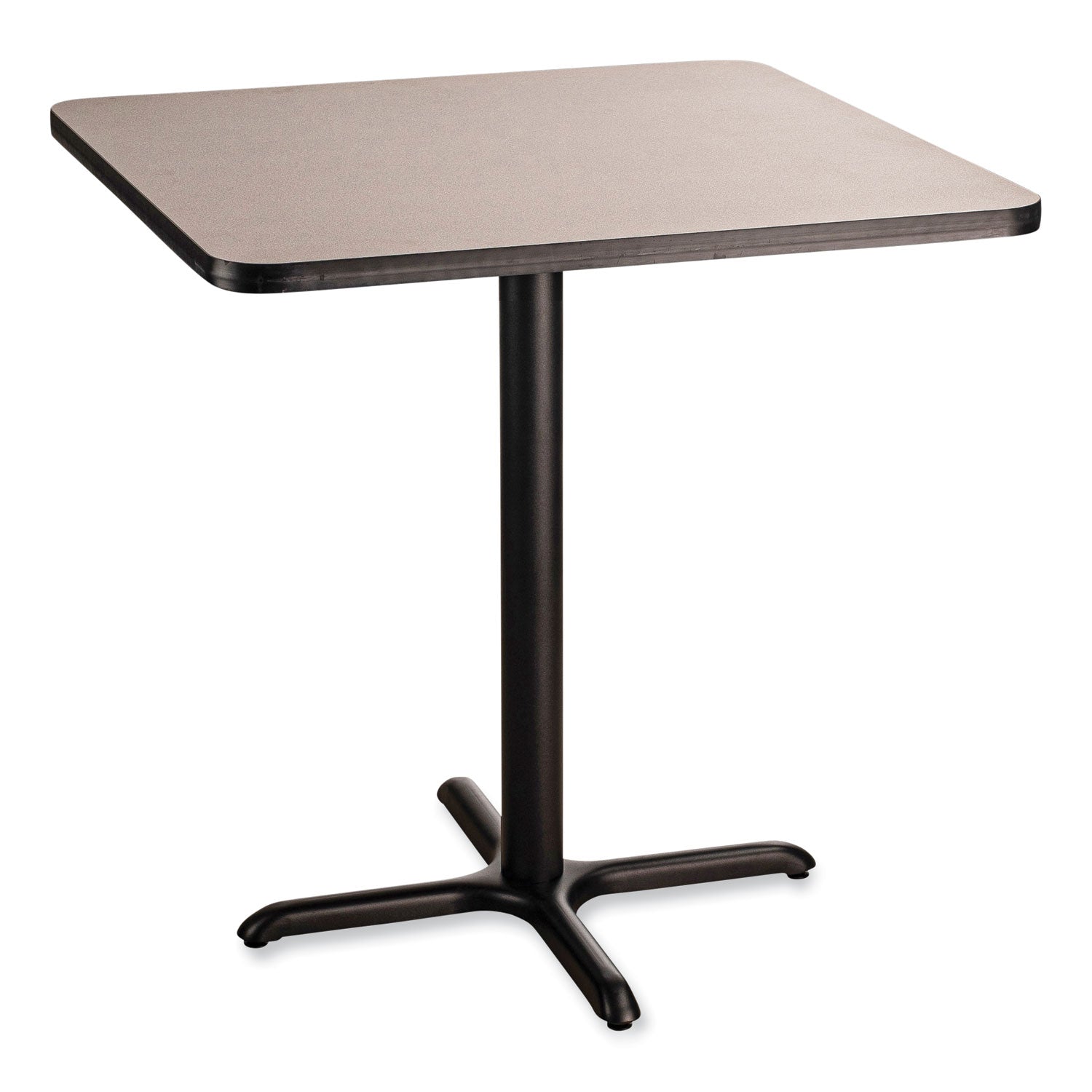 Cafe Table, 36w x 36d x 36h, Square Top/X-Base, Gray Nebula Top, Black Base