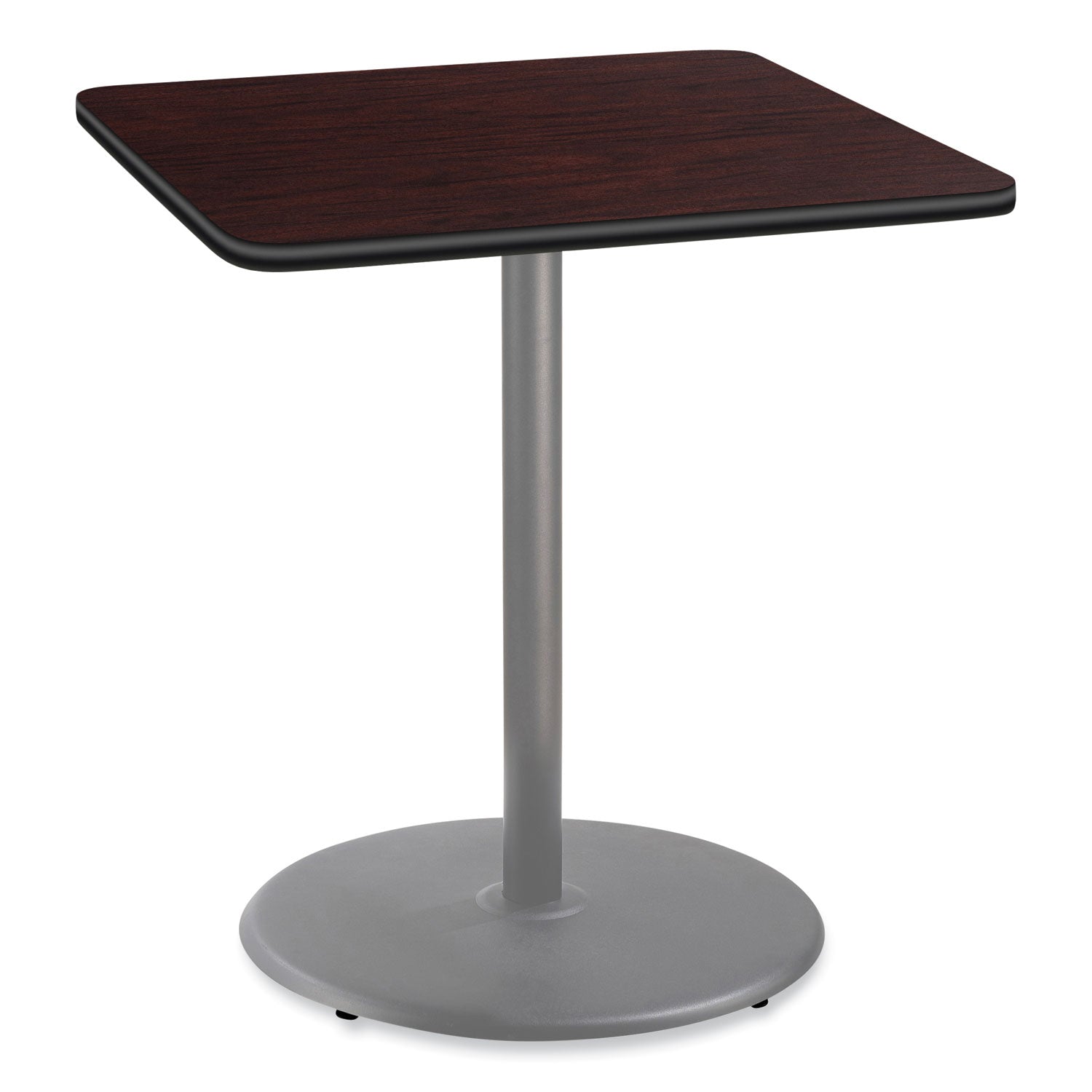 NPS® Cafe Table, 36w x 36d x 42h, Square Top/Round Base, Gray Nebula Top, Black Base