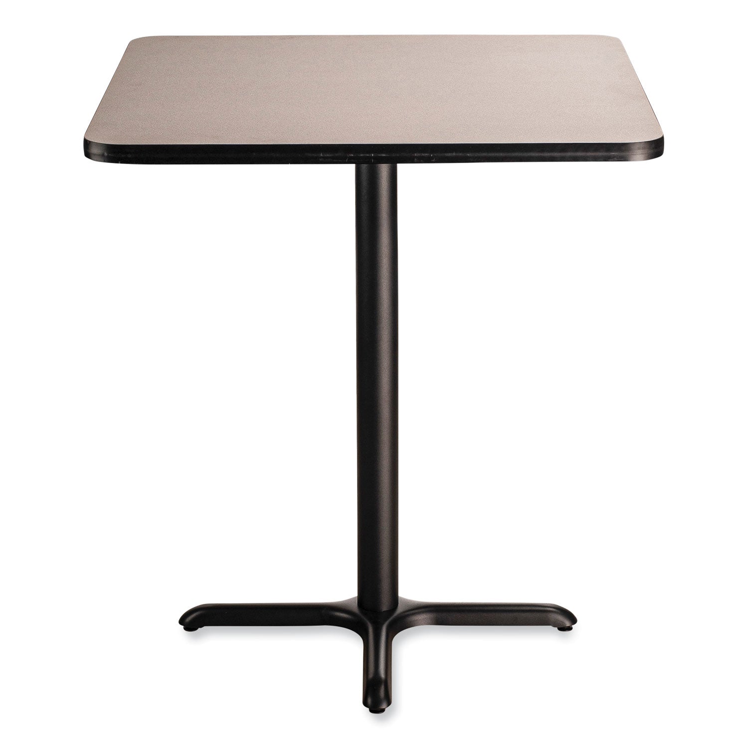 NPS® Cafe Table, 36w x 36d x 42h, Square Top/X-Base, Gray Nebula Top, Black Base