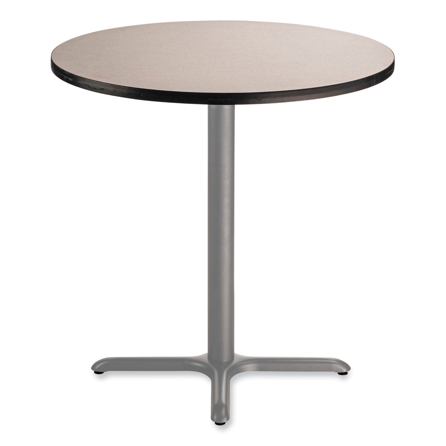 NPS® Cafe Table, 36" Diameter x 36h, Round Top/X-Base, Gray Nebula Top, Gray Base