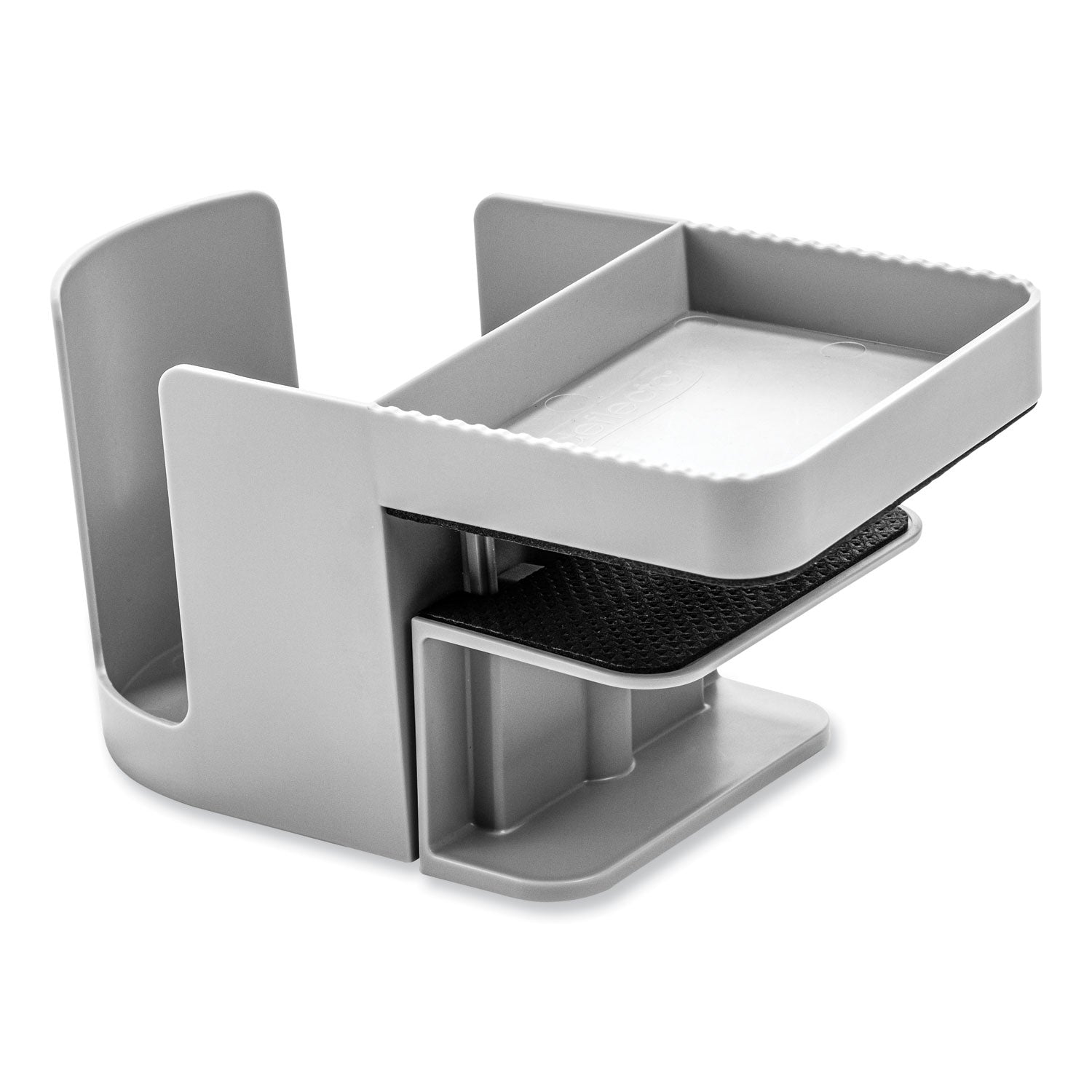 deflecto® Standing Desk Cup Holder Organizer, Two Sections, 3.94 x 7.04 x 3.54, Gray