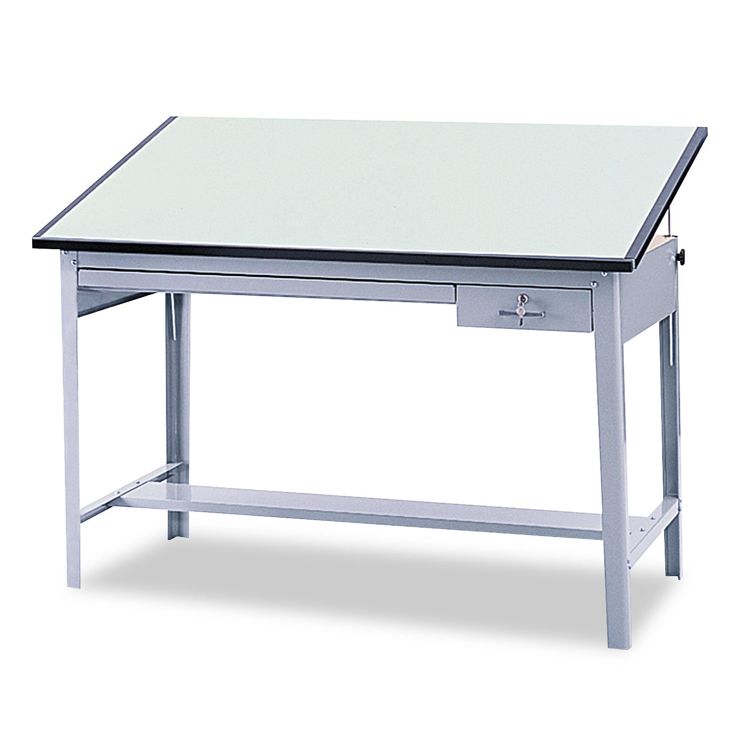 Safco® Precision Four-Post Drafting Table Base, 56.5w x 30.5d x 35.5h, Gray