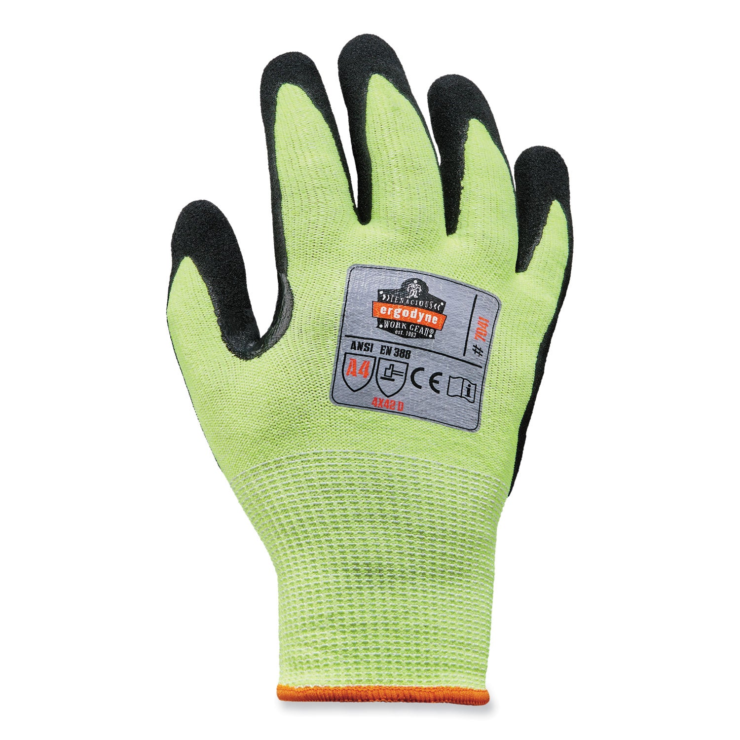 ProFlex 7041-CASE ANSI A4 Nitrile Coated CR Gloves, Lime, Medium, 144 Pairs/Carton