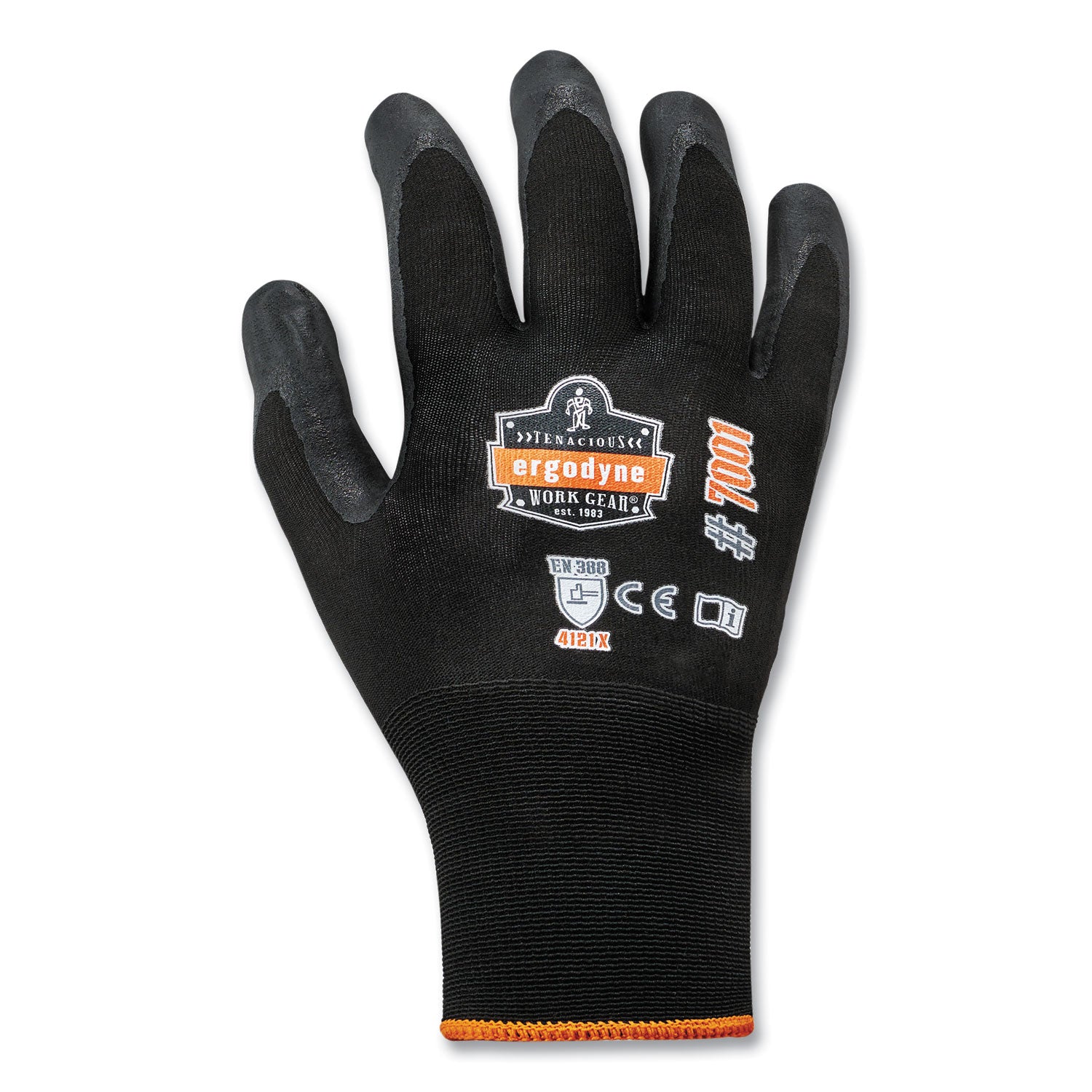 ProFlex 7001 Nitrile-Coated Gloves, Black, Small, Pair