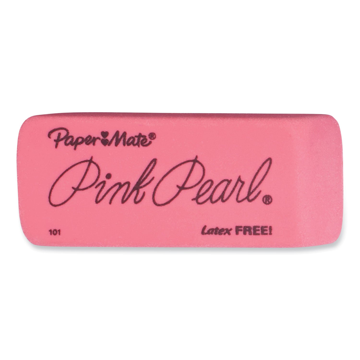 Paper Mate® Pink Pearl Eraser, For Pencil Marks, Rectangular Block, Large, Pink, 12/Box