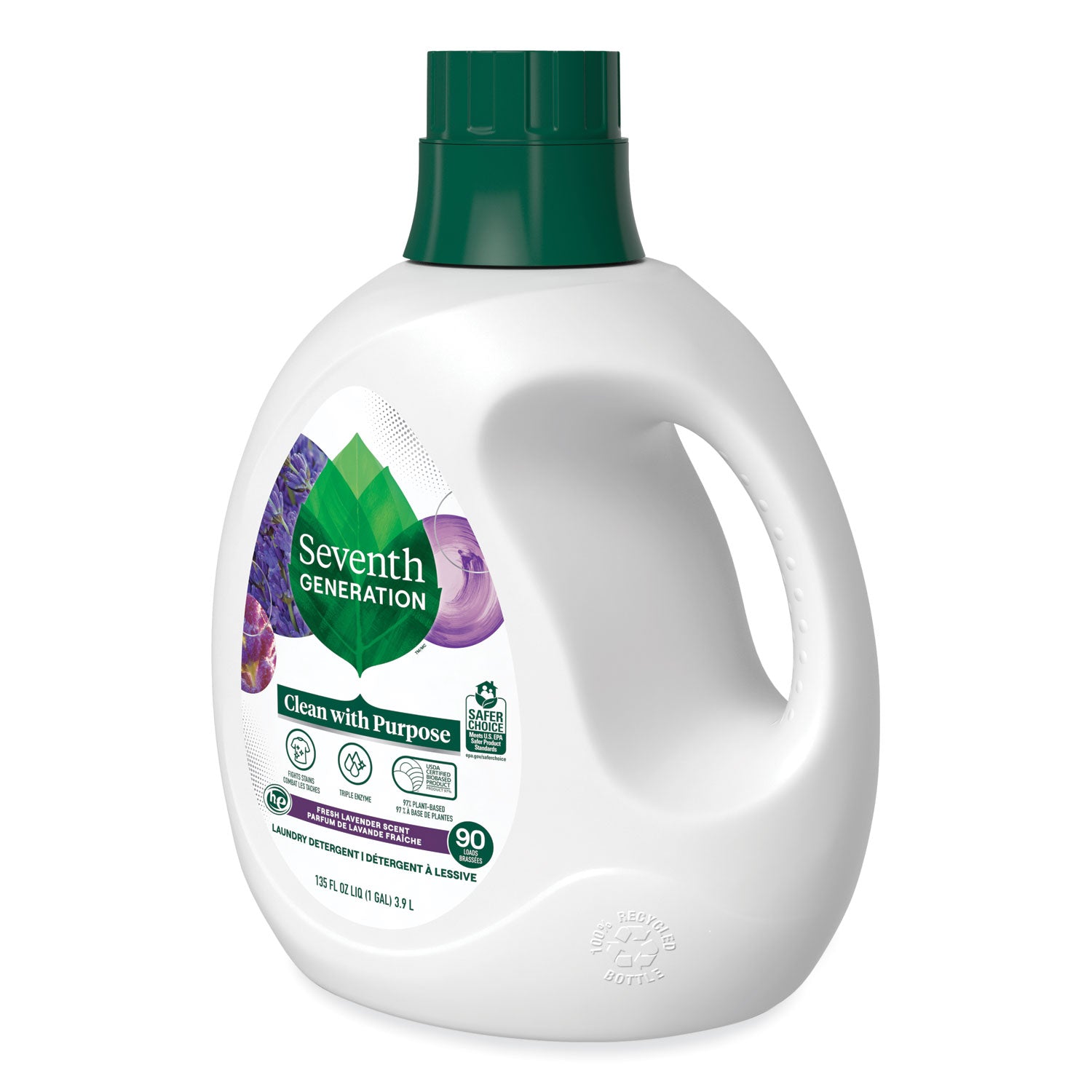 Seventh Generation® Natural Liquid Laundry Detergent, Fresh Lavender, 135 oz Bottle, 4/Carton