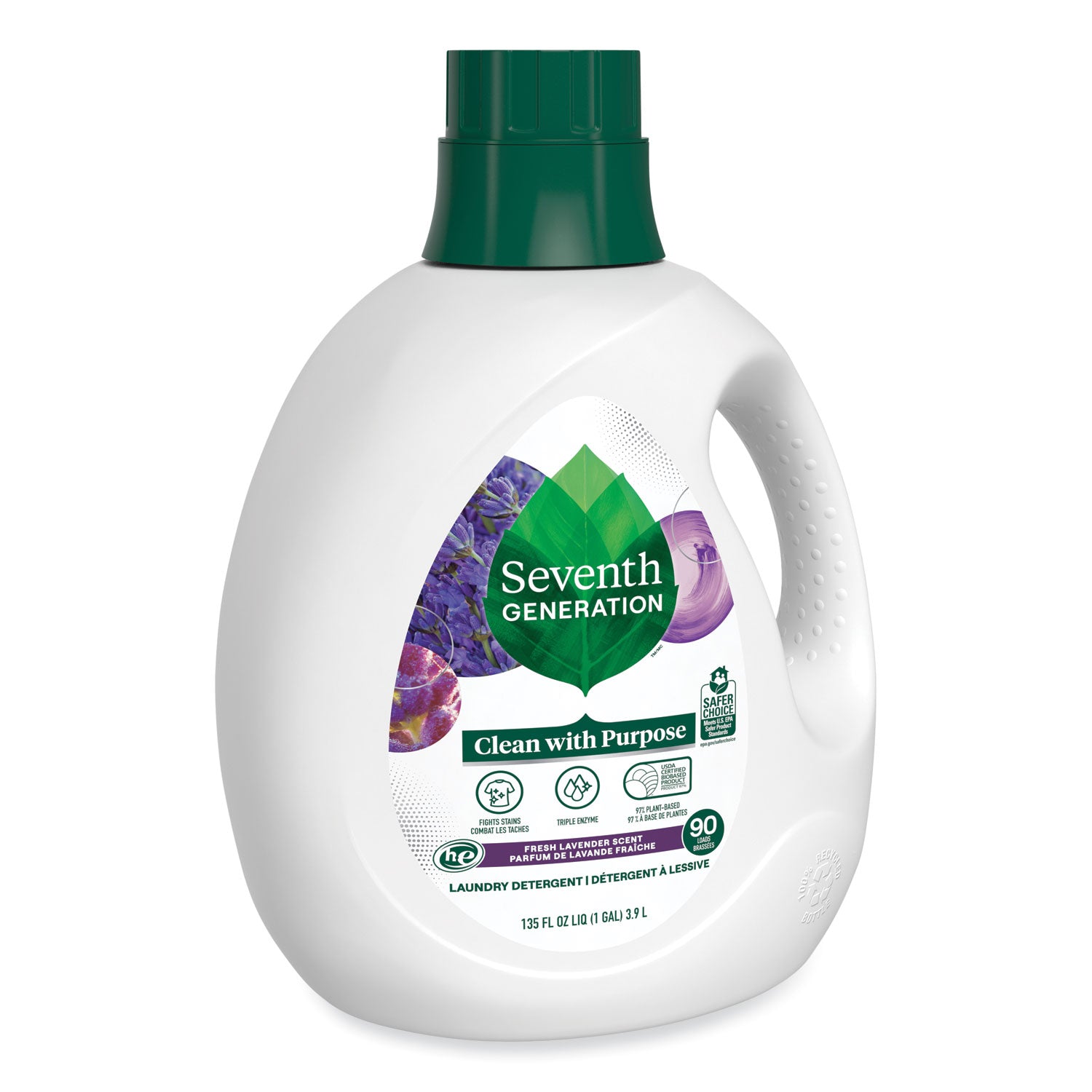 Seventh Generation® Natural Liquid Laundry Detergent, Fresh Lavender, 135 oz Bottle, 4/Carton