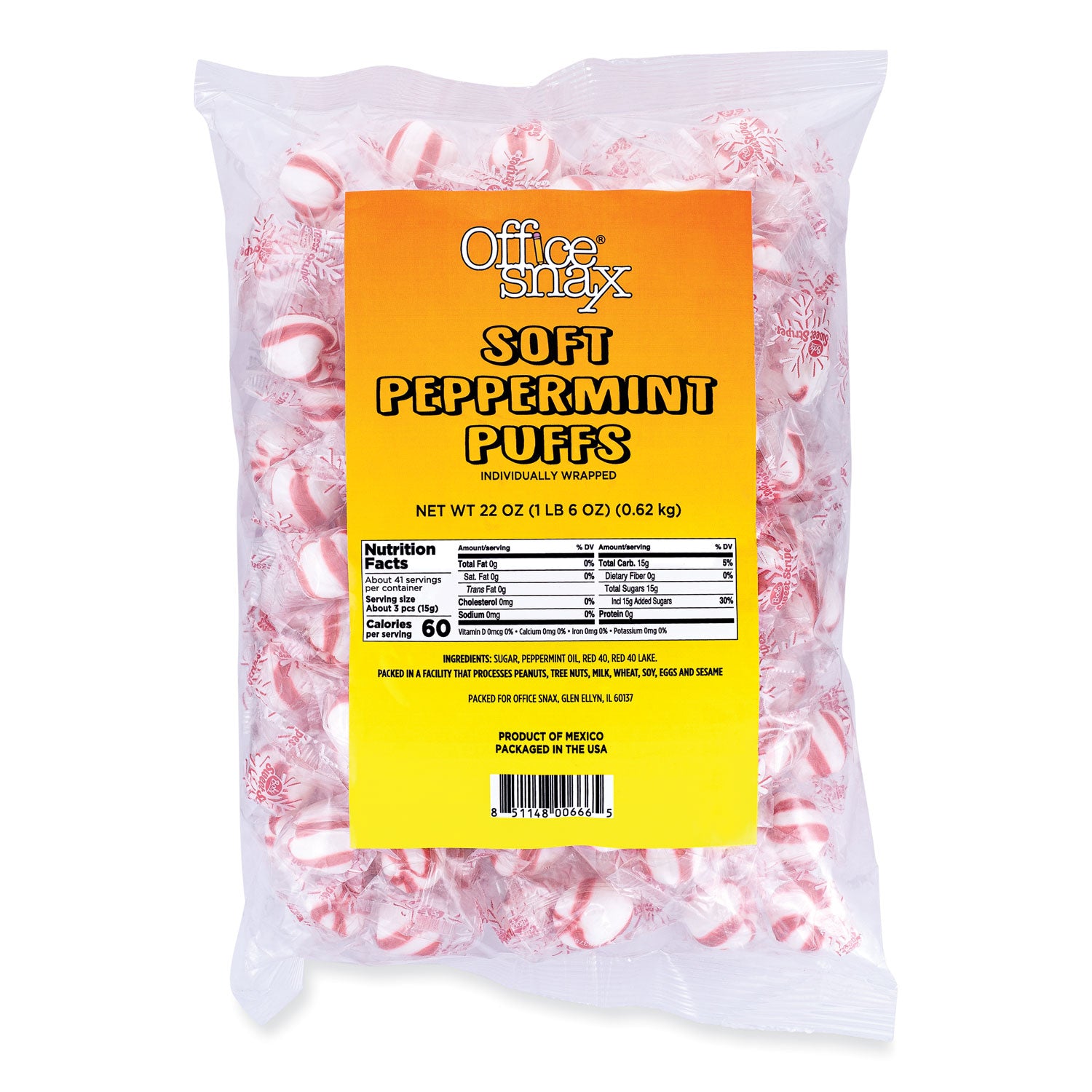 Candy Assortments, Soft Peppermint Puffs, 22 oz Bag