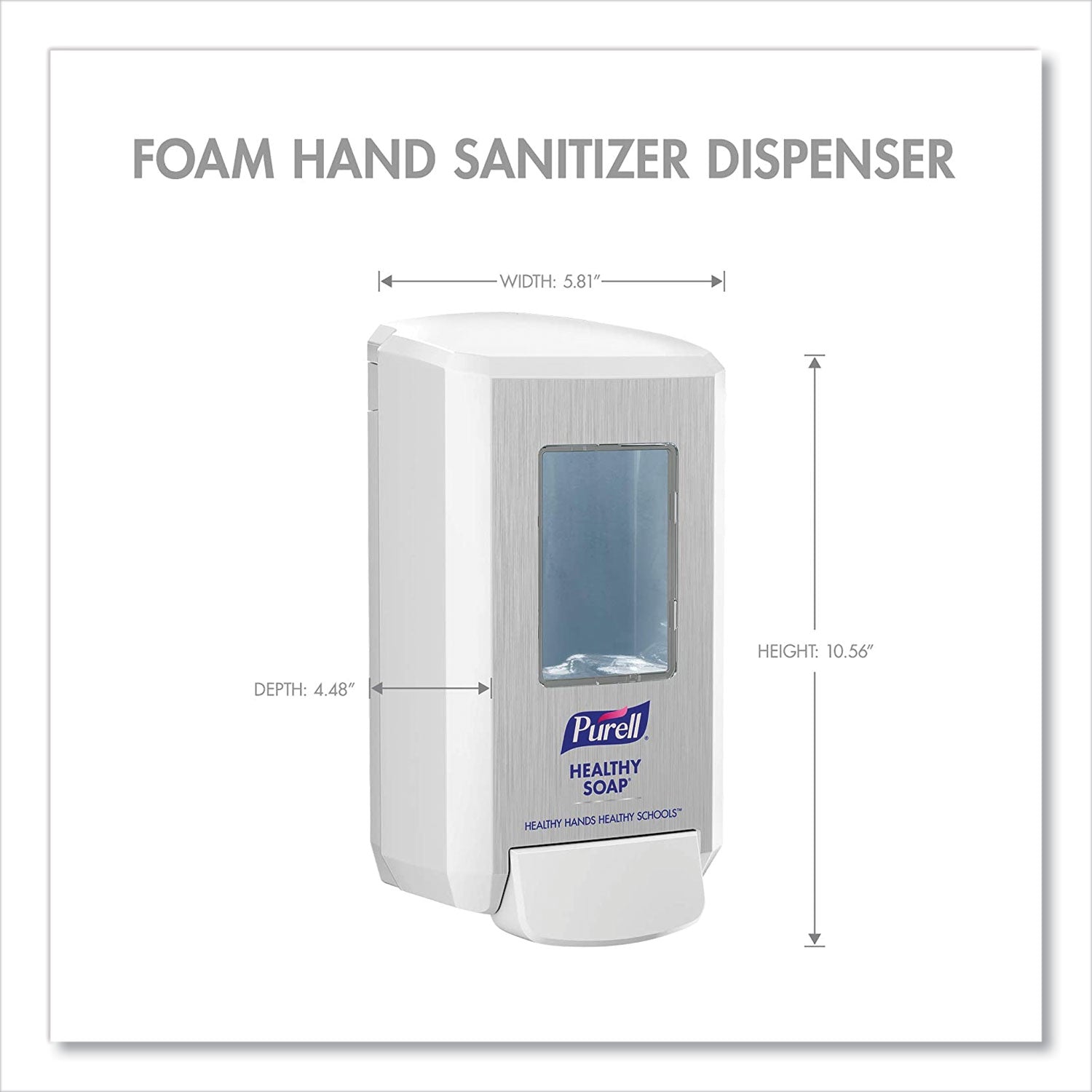 PURELL® CS4 Soap Push-Style Dispenser, 1,250 mL, 4.88 x 8.8 x 11.38, White