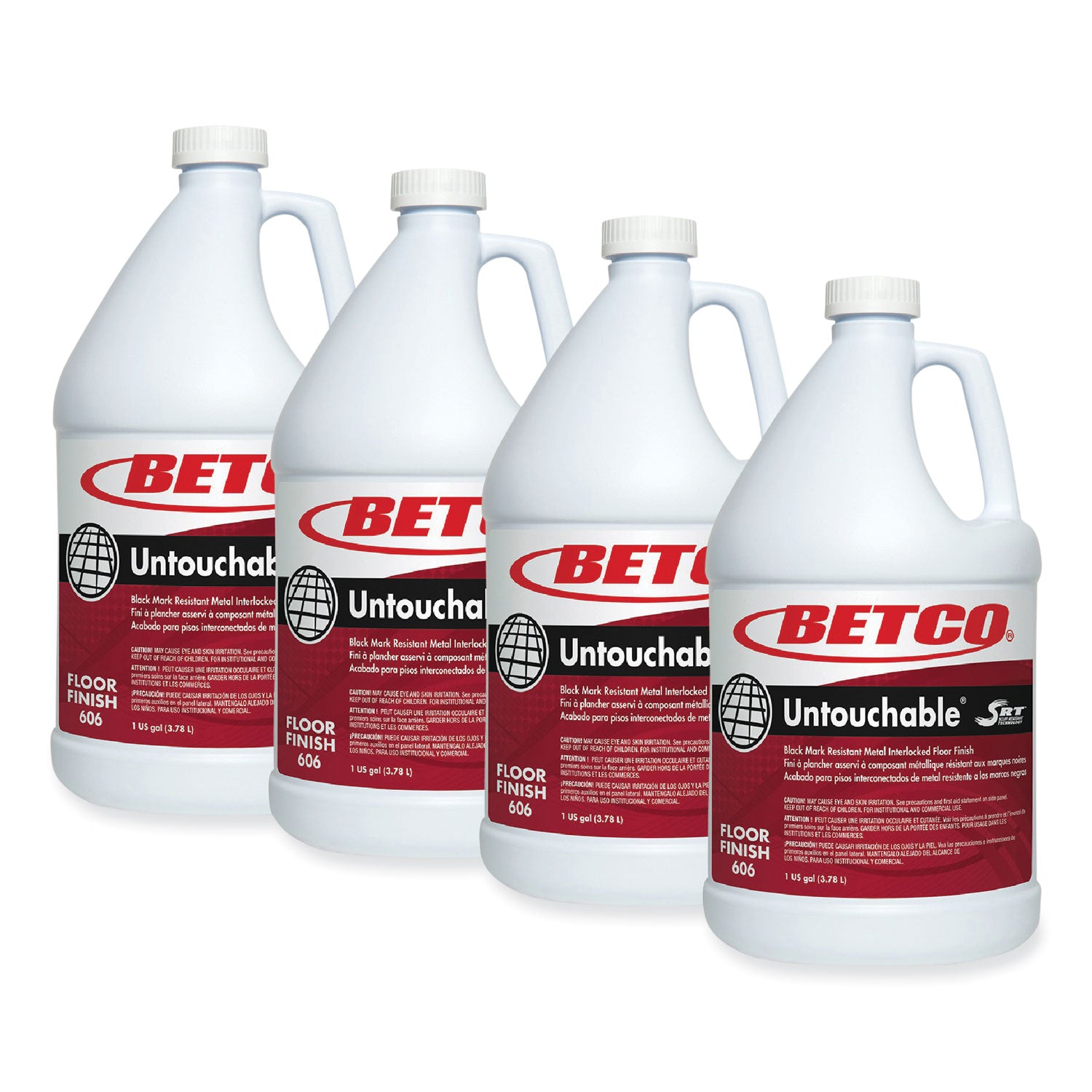 Betco® Untouchable Floor Finish with SRT, 1 gal Bottle, 4/Carton