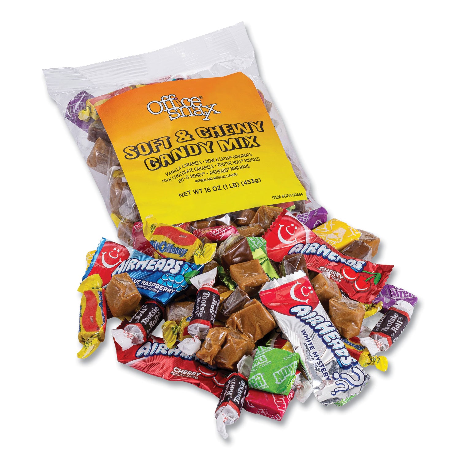 Office Snax® Candy Assortments, Soft and Chewy Candy Mix, 1 lb Bag