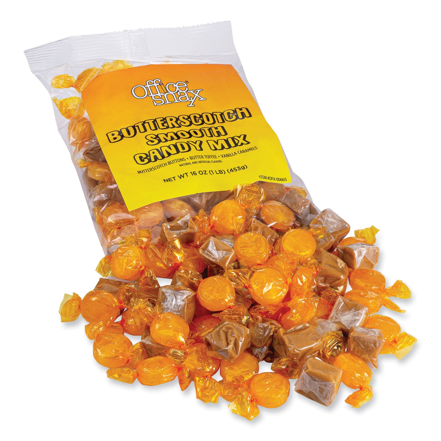 Office Snax® Candy Assortments, Butterscotch Smooth Candy Mix, 1 lb Bag