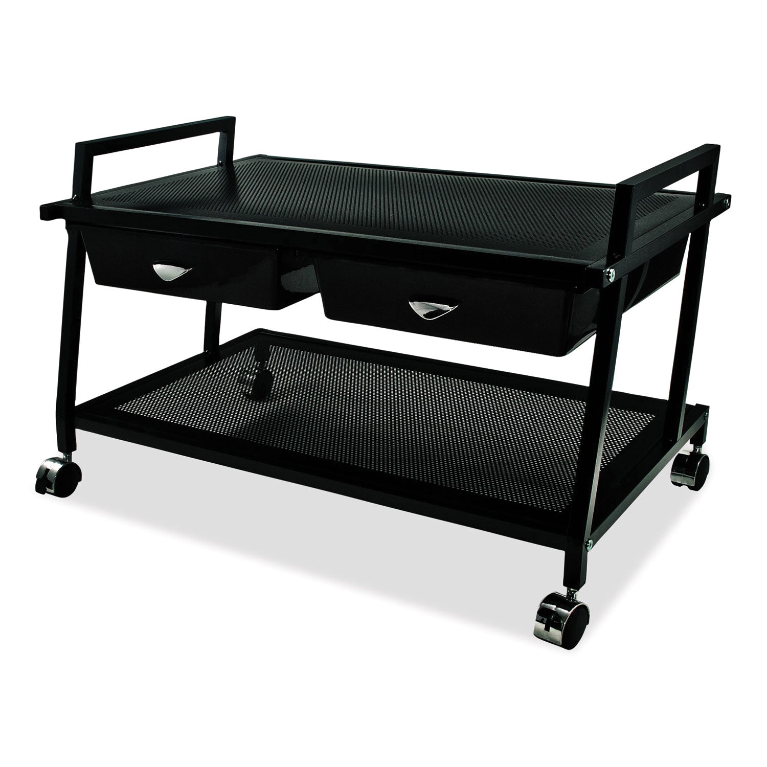 Vertiflex® Underdesk Machine Stand with Drawers, 25.3w x 15.8d x 15.4h, Black