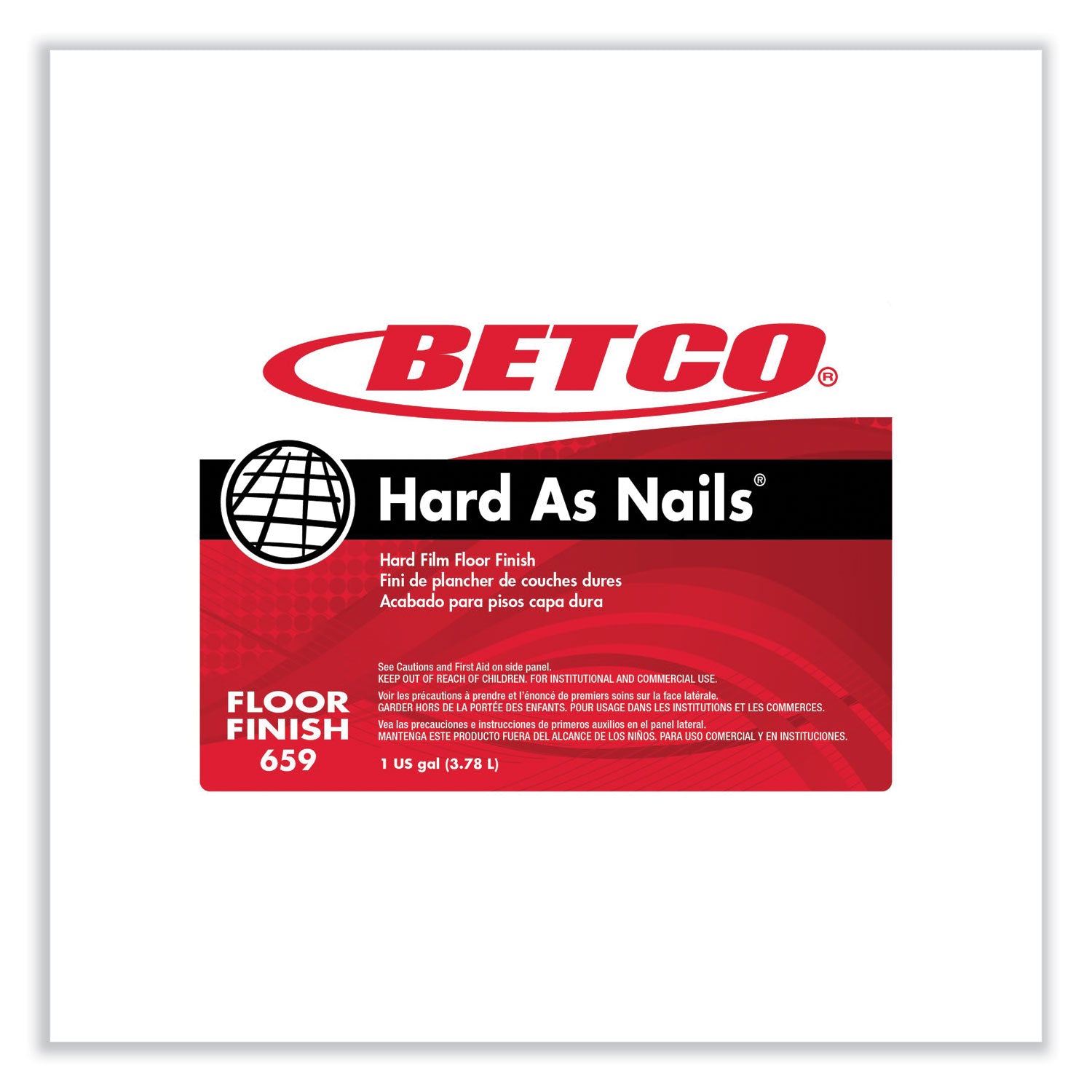 Betco® Hard As Nails Floor Finish, 1 gal Bottle, 4/Carton