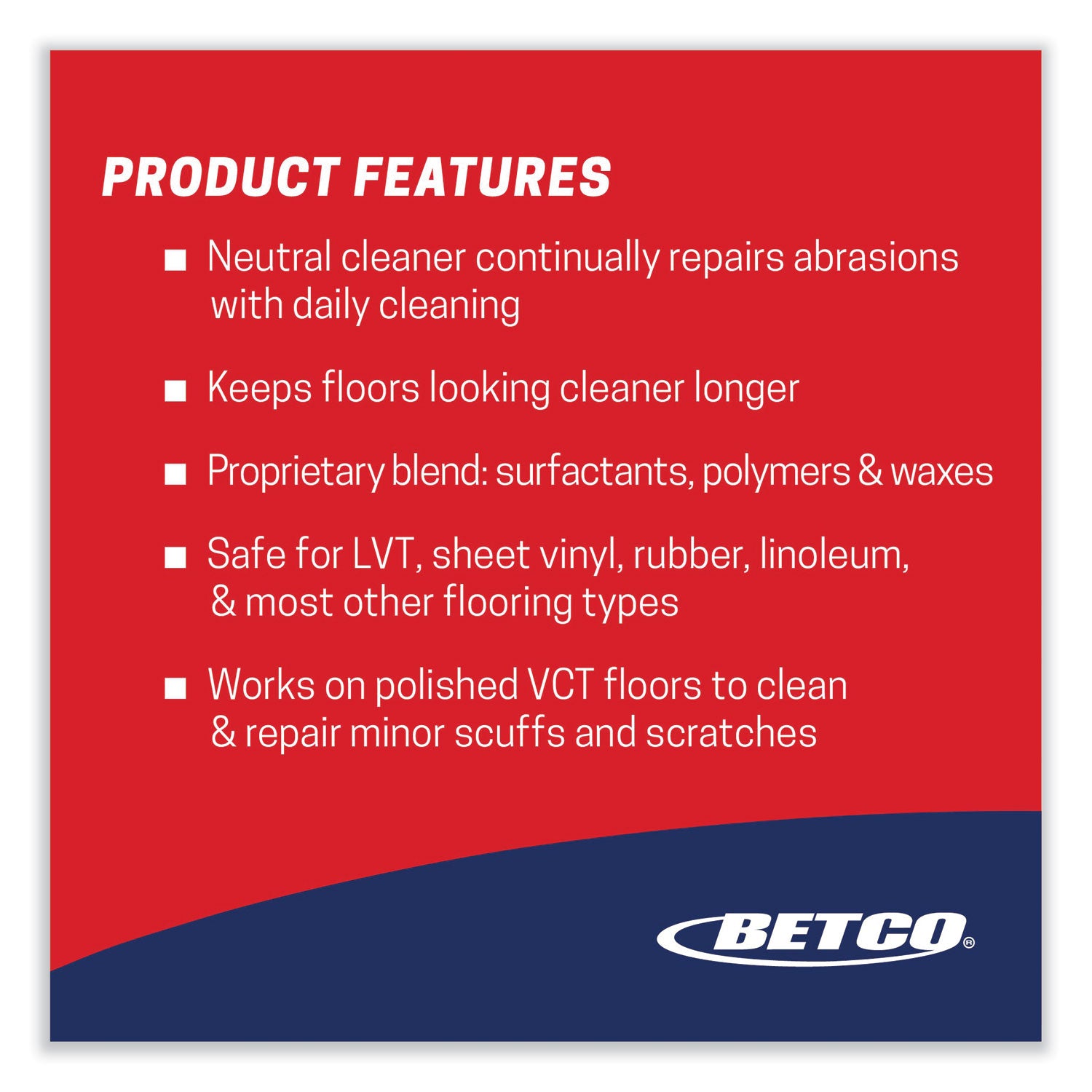 Betco® Reinforce Floor Cleaner and Protectant, Lemon Scent, 1 gal Bottle, 4/Carton