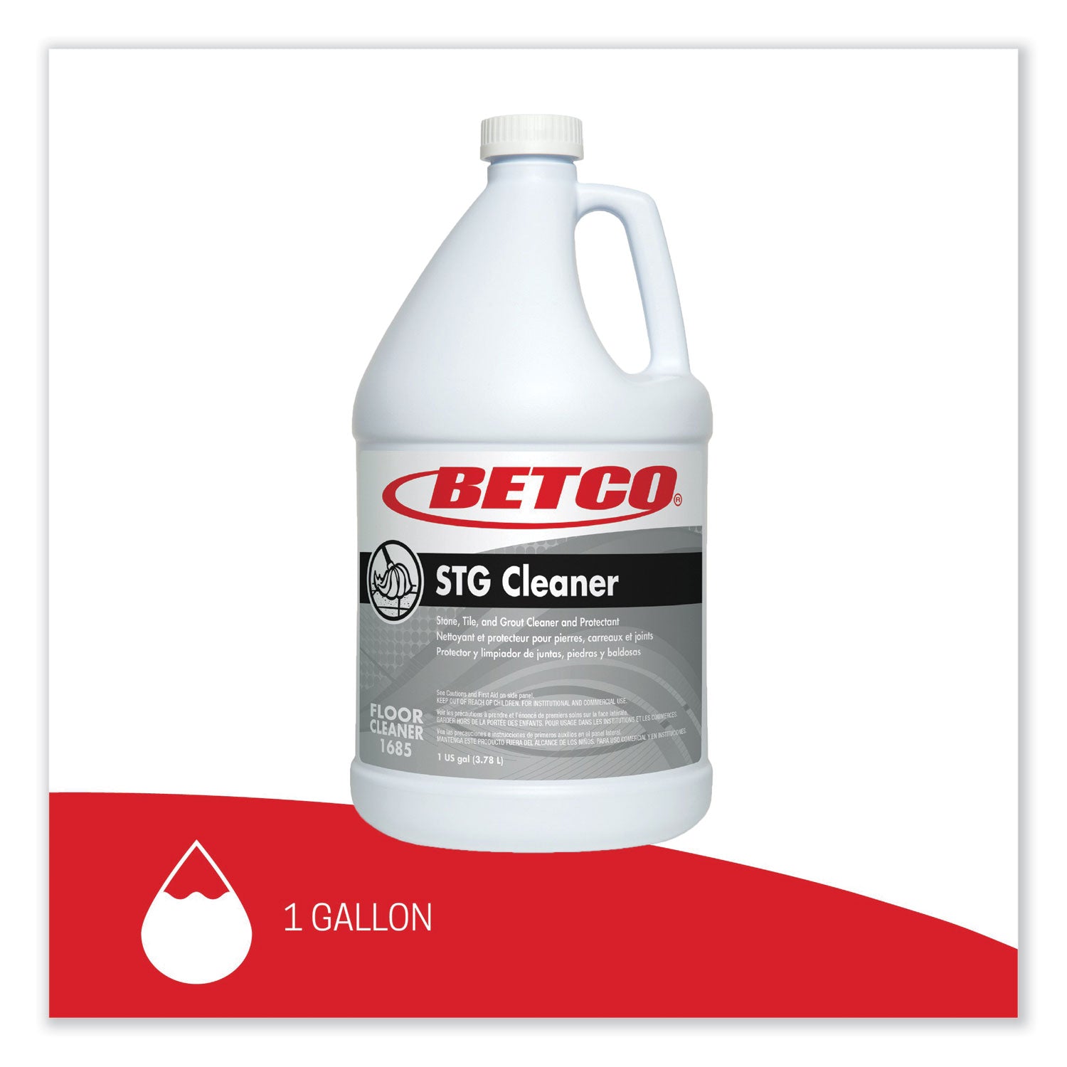 Betco® Stone, Tile, Grout Cleaner and Protectant, Pleasant Scent, 1 gal Bottle, 4/Carton