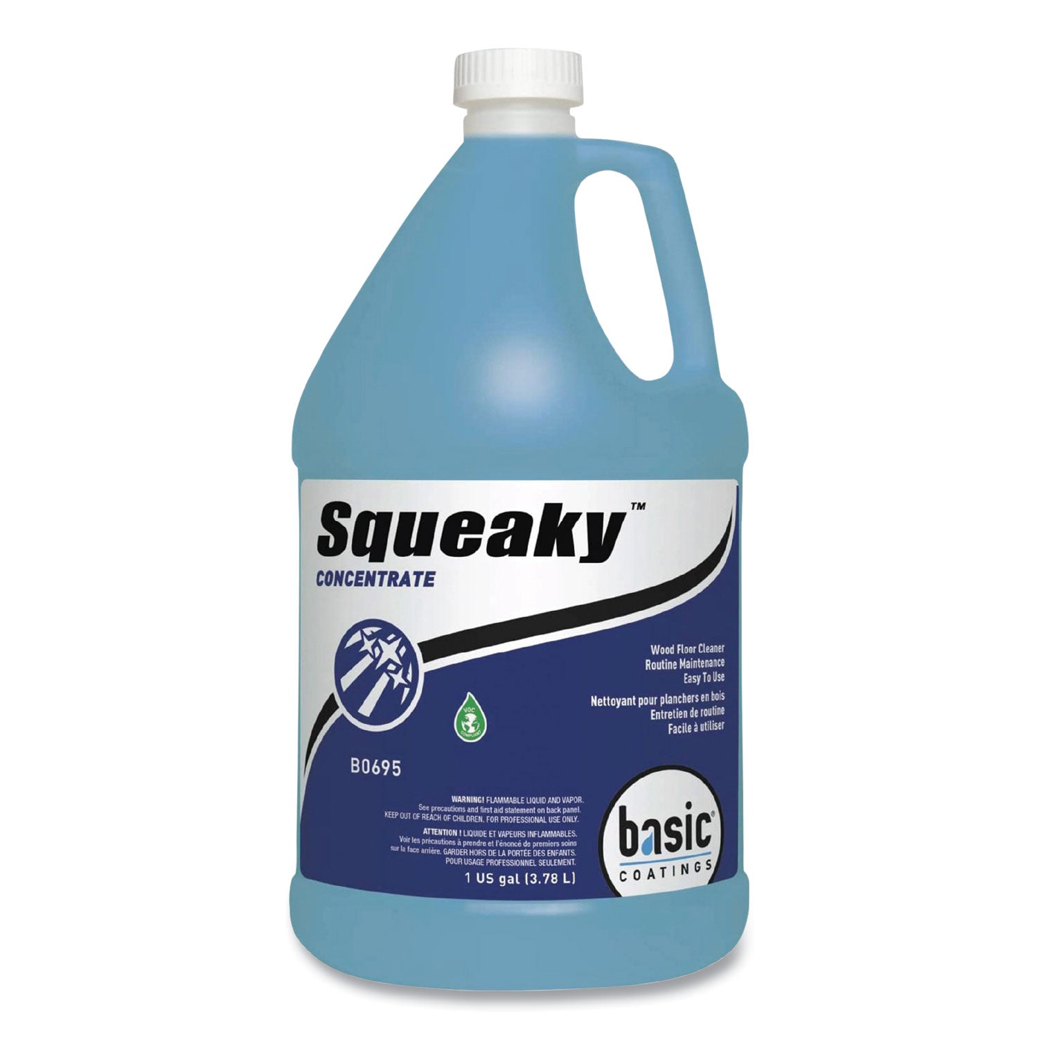 Squeaky Concentrate Floor Cleaner, Characteristic Scent, 1 gal Bottle, 4/Carton