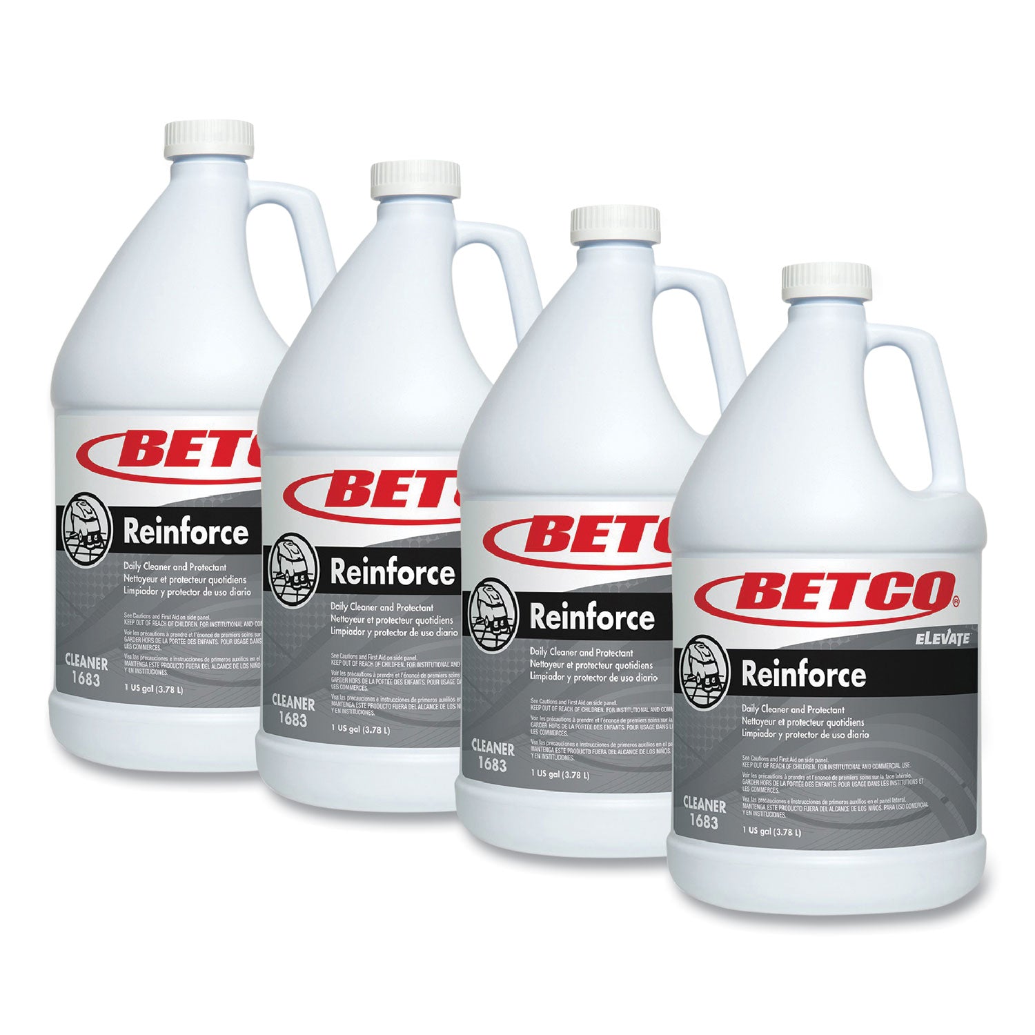 Betco® Reinforce Floor Cleaner and Protectant, Lemon Scent, 1 gal Bottle, 4/Carton