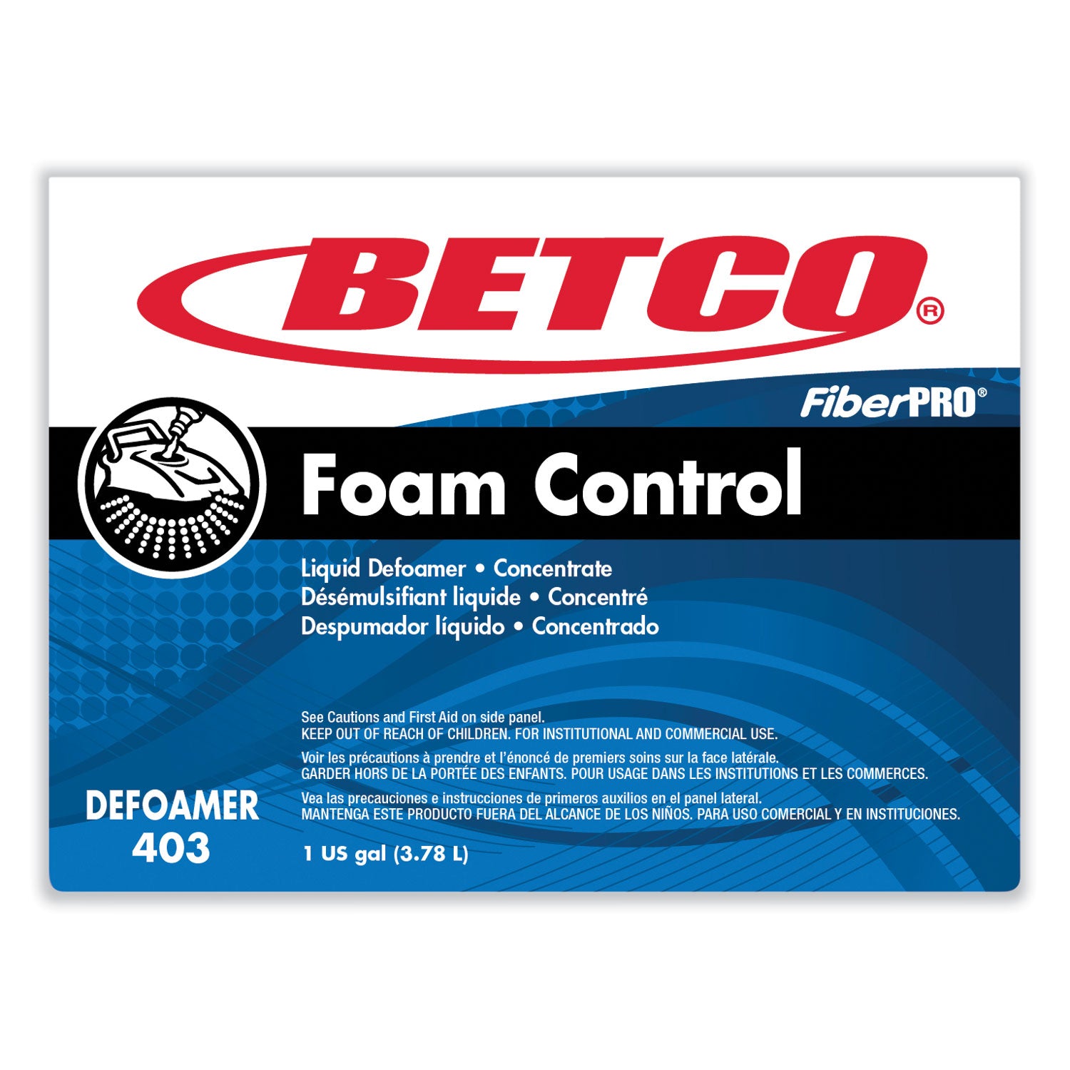 Betco® FiberPro Foam Control Liquid Defoamer, 1 gal Bottle, 4/Carton