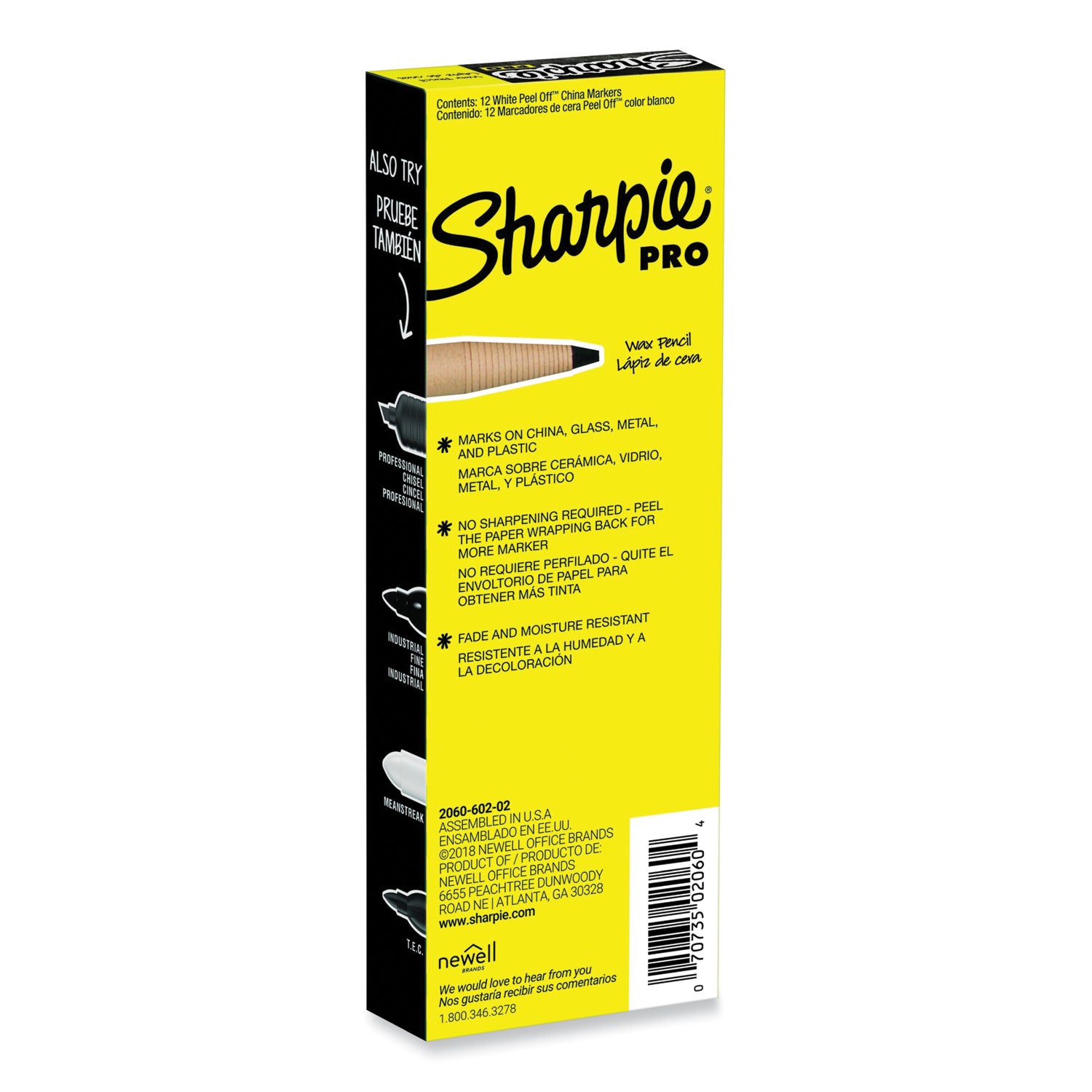 Sharpie® Peel-Off China Markers, White, Dozen