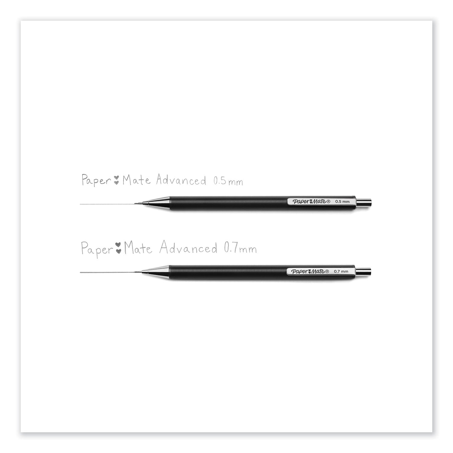 Paper Mate® Advanced Mechanical Pencils, 0.5 mm, HB (#2), Black Lead, Gun Metal Gray Barrel