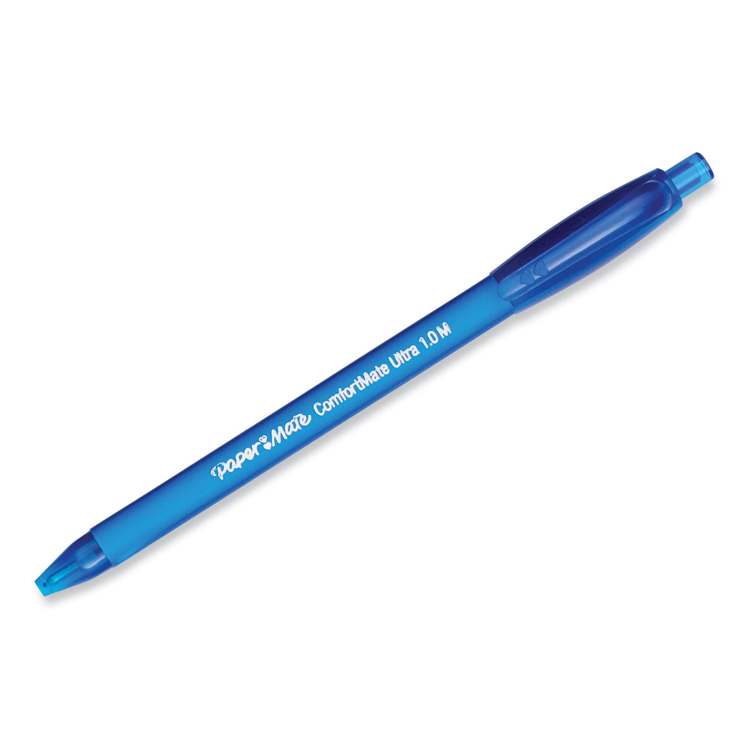 Paper Mate® ComfortMate Ultra Ballpoint Pen, Retractable, Medium 1 mm, Blue Ink, Blue Barrel, Dozen