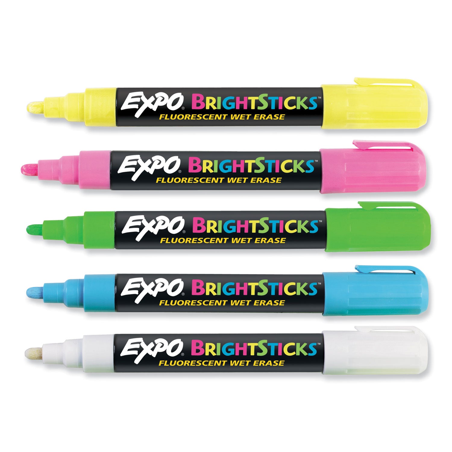 EXPO® Bright Sticks, Medium Bullet Tip, Assorted Colors, 5/Set