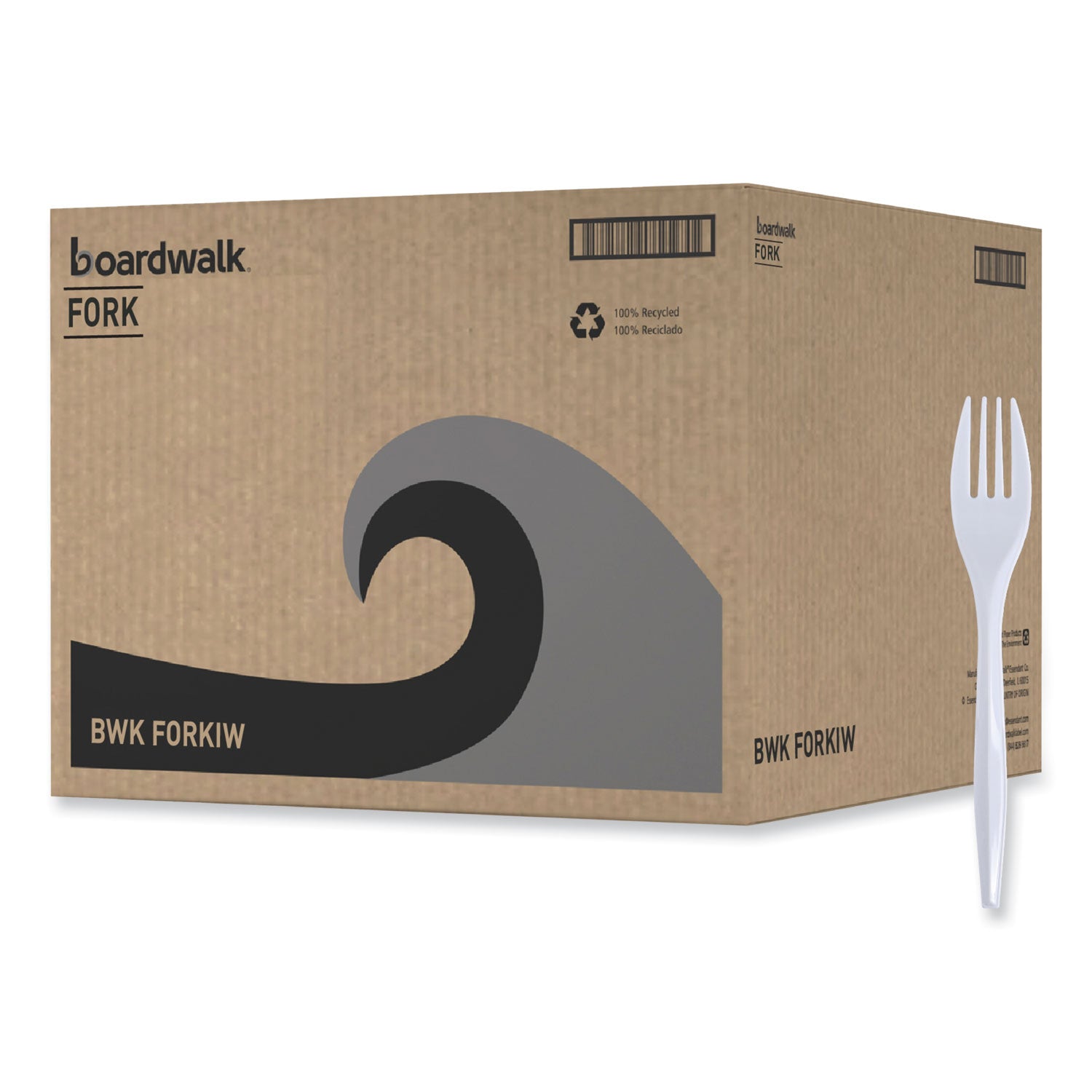 Boardwalk® Mediumweight Wrapped Polypropylene Cutlery, Fork, White, 1000/Carton