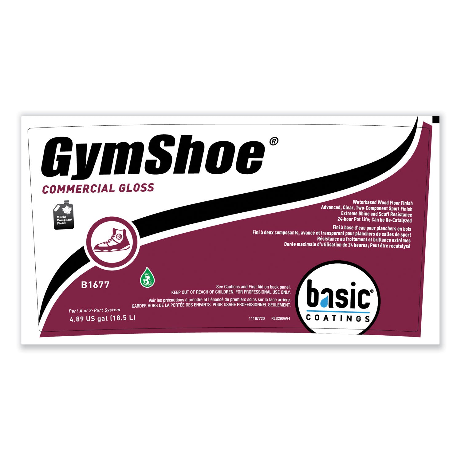 Betco® GymShoe Gloss Sport Finish, Mild Scent, 5 gal Pail