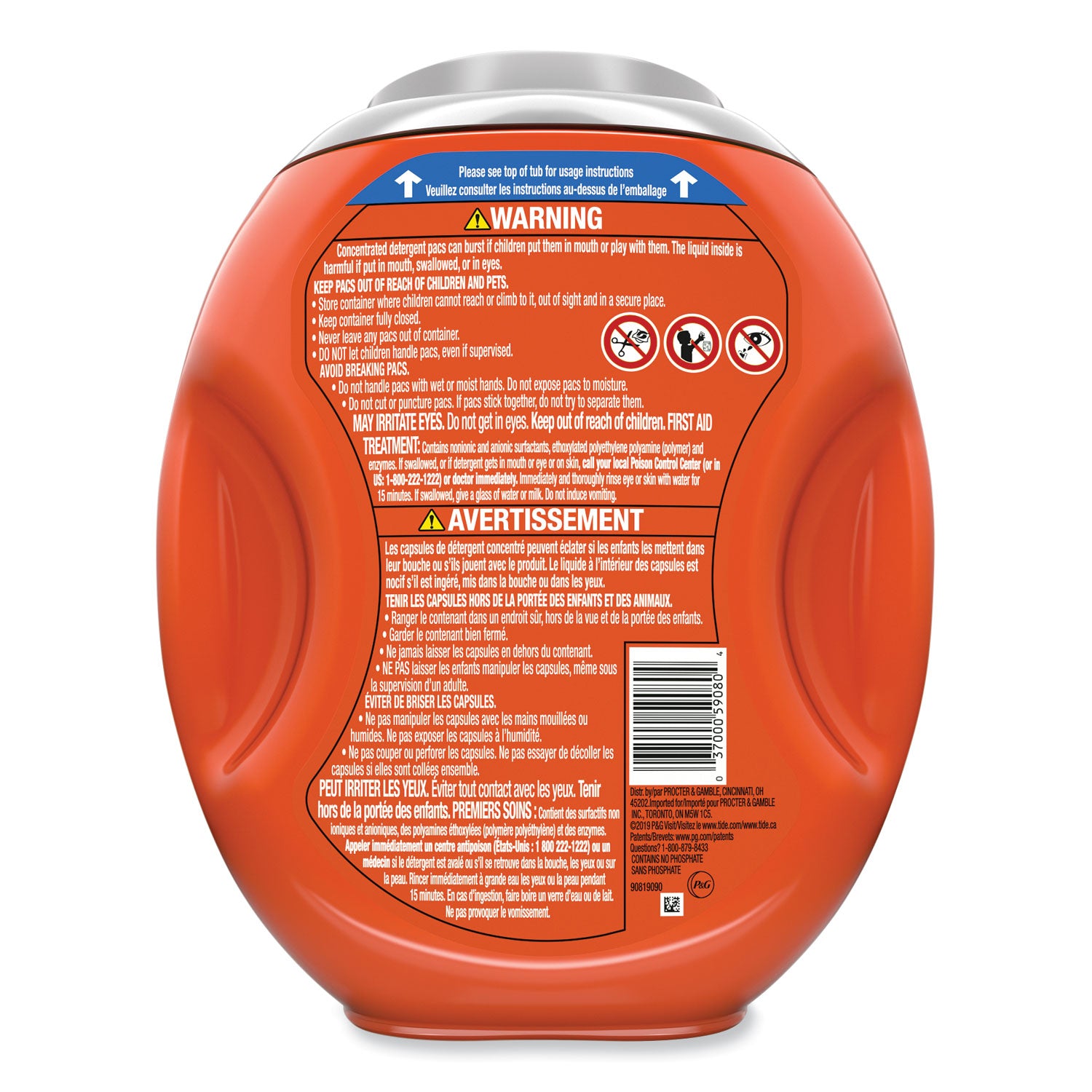 Tide® Hygienic Clean Heavy 10x Duty Power Pods, Original Scent, 81 oz Tub, 48 Pods/Tub, 4 Tubs/Carton