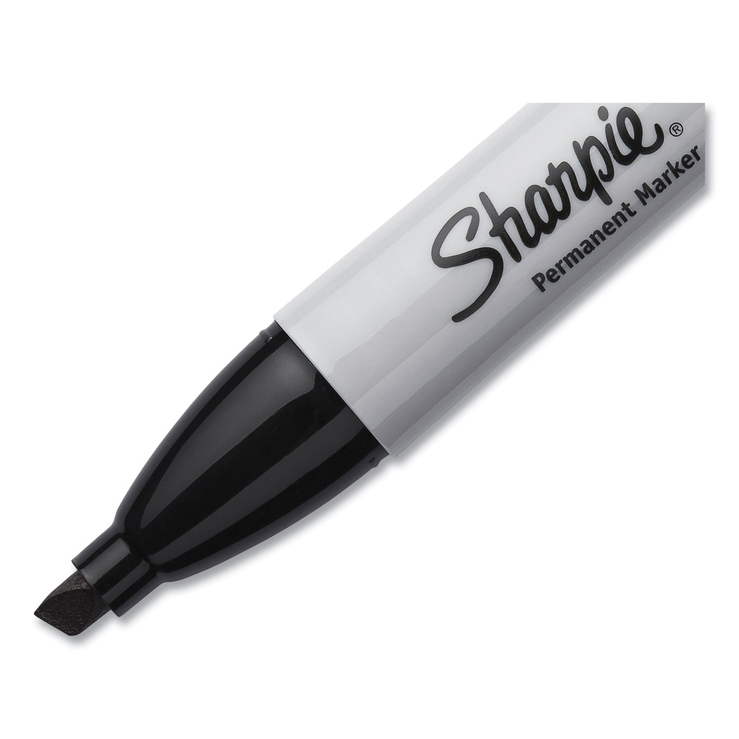 Sharpie® Chisel Tip Permanent Marker, Medium Chisel Tip, Black, Dozen