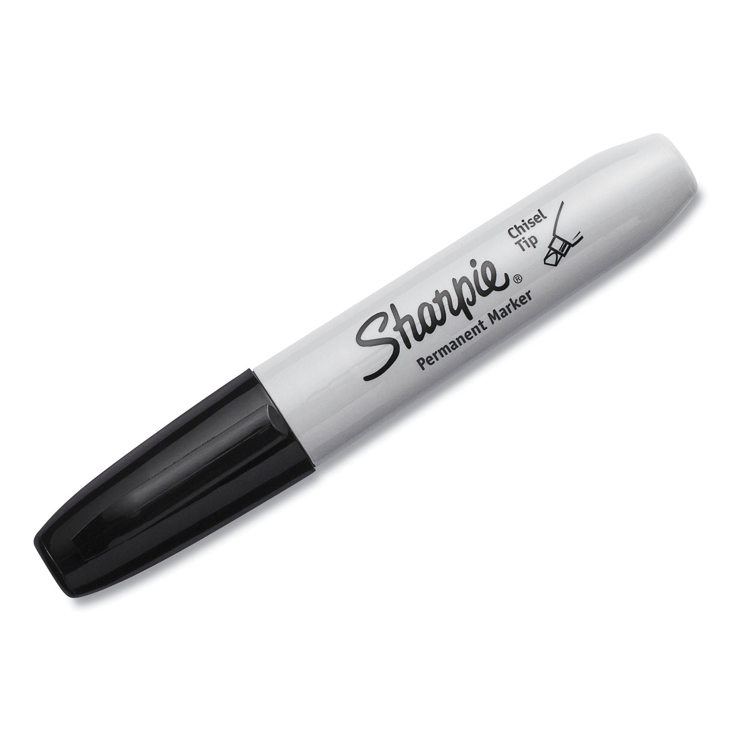 Sharpie® Chisel Tip Permanent Marker, Medium Chisel Tip, Black, Dozen