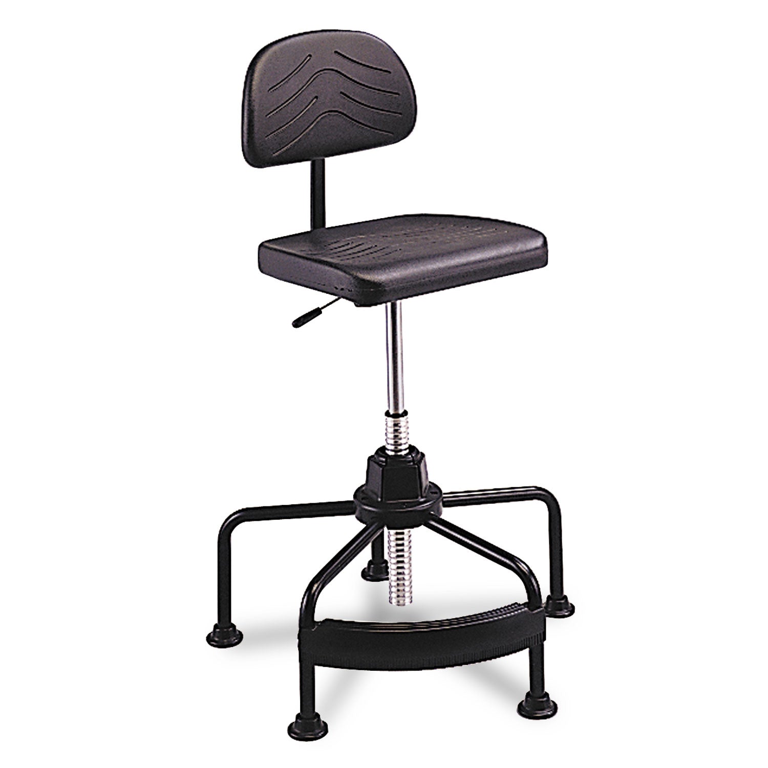 Safco® Task Master Economy Industrial Chair, Supports Up to 250 lb, 17" to 35" Seat Height, Black