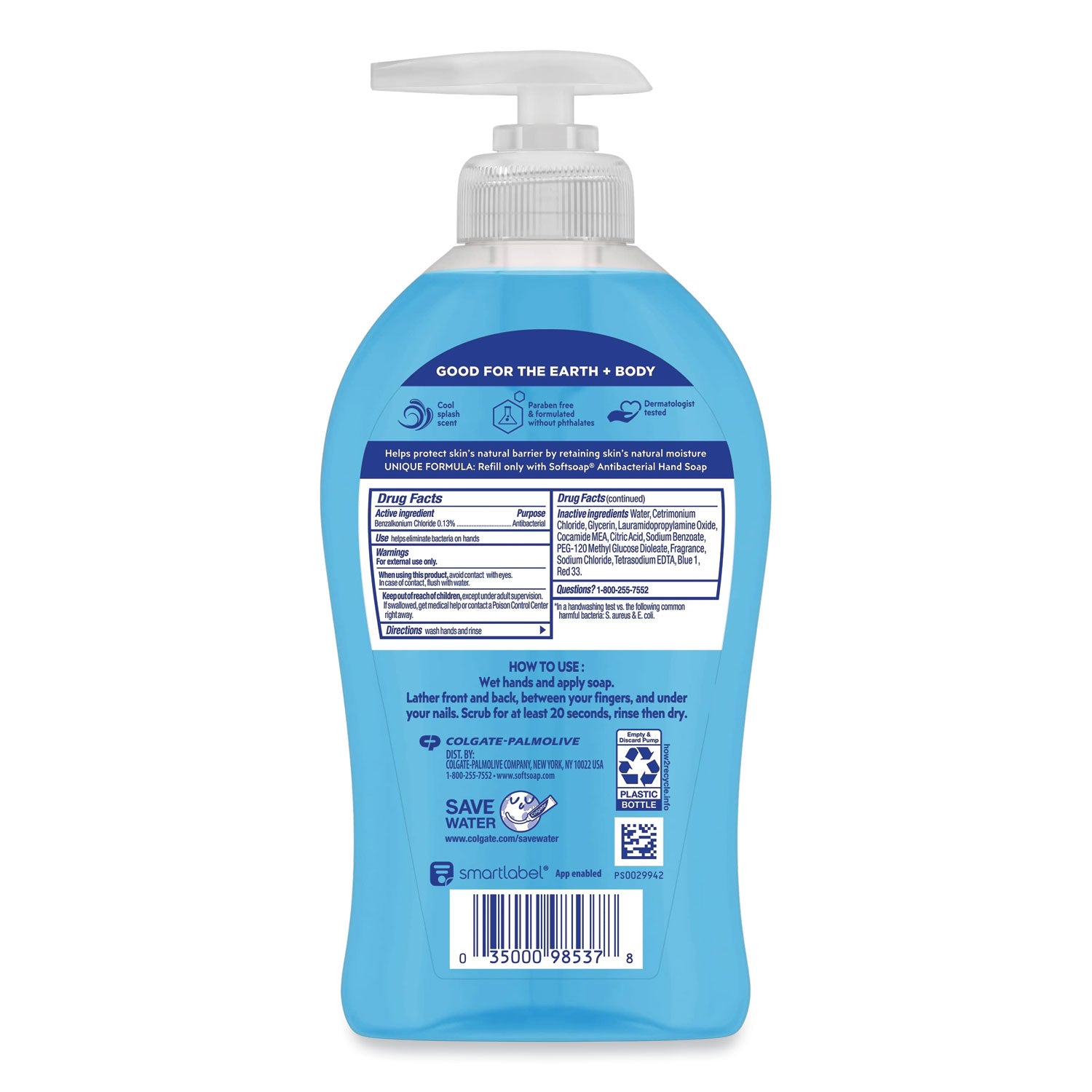 Softsoap® Antibacterial Hand Soap, Cool Splash, 11.25 oz Pump Bottle