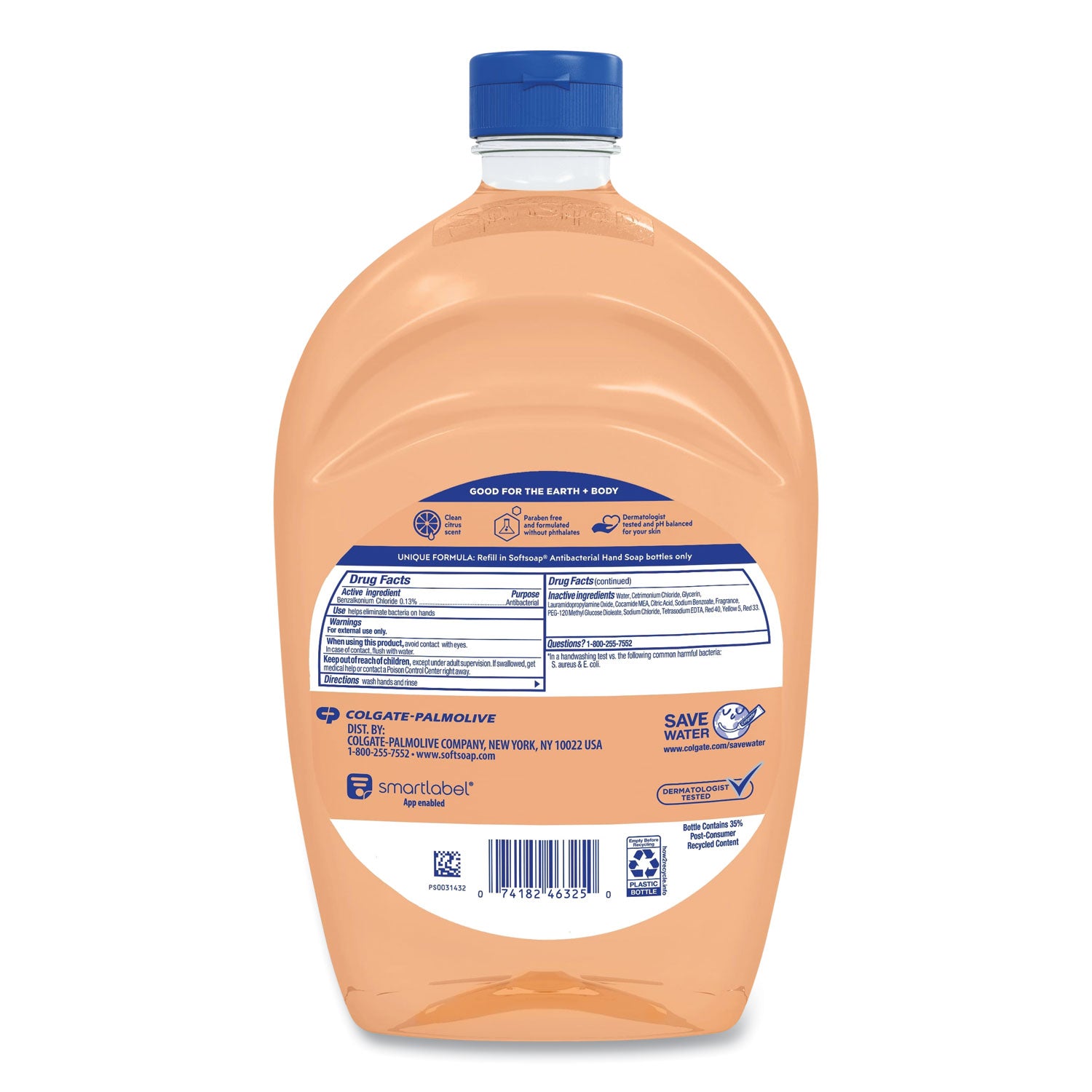 Softsoap® Antibacterial Liquid Hand Soap Refills, Fresh, Orange, 50 oz