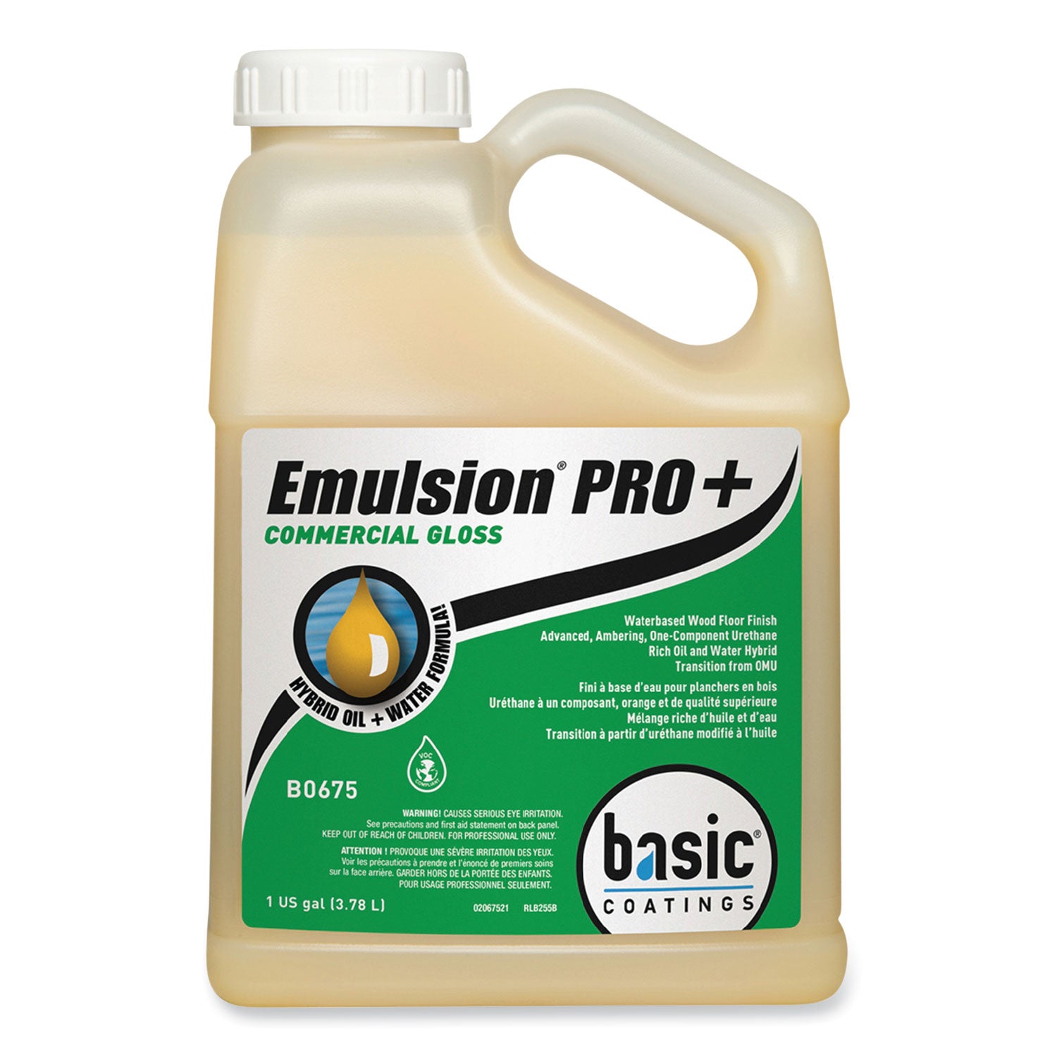 Emulsion Pro+ Floor Finish and Sealer, 1 gal Bottle, 4/Carton