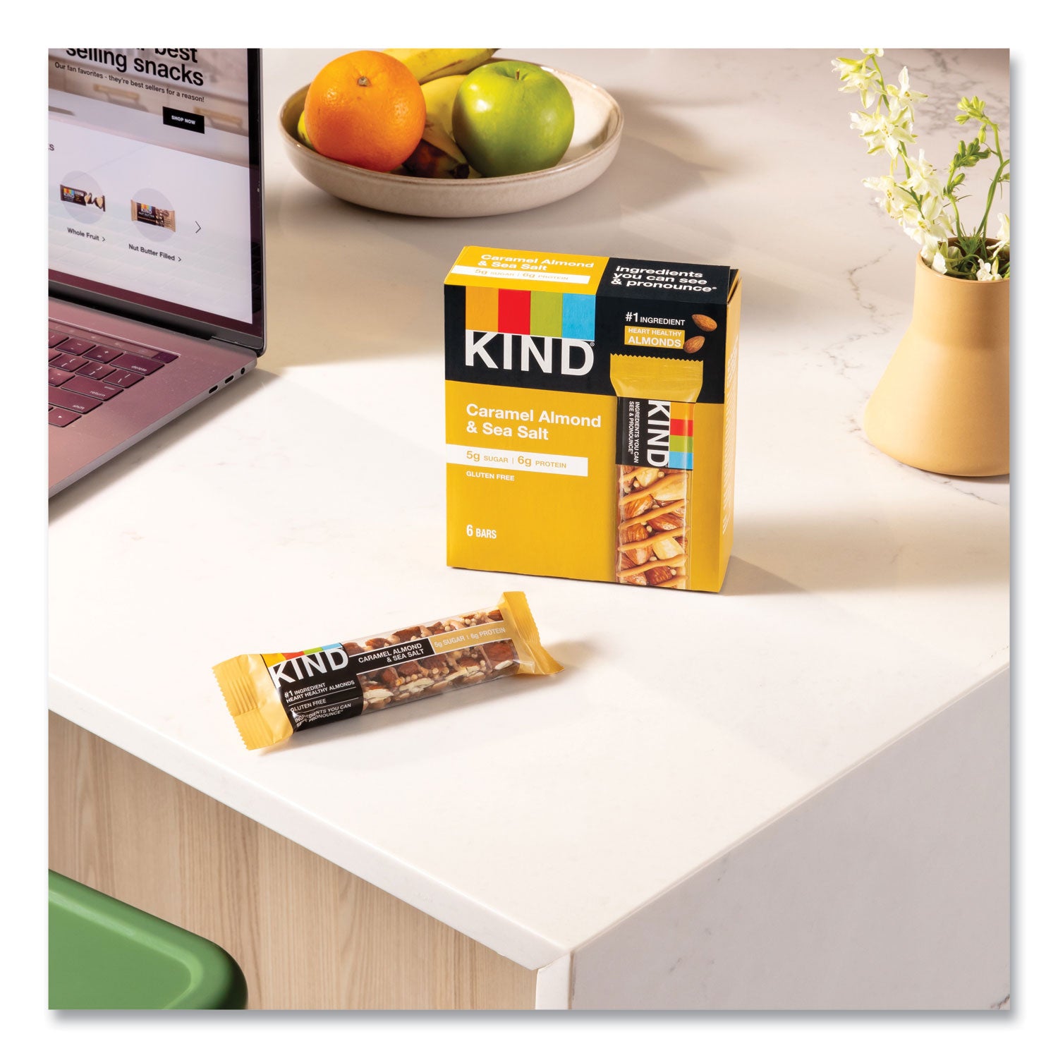 KIND Nuts and Spices Bar, Caramel Almond and Sea Salt, 1.4 oz Bar, 12/Box