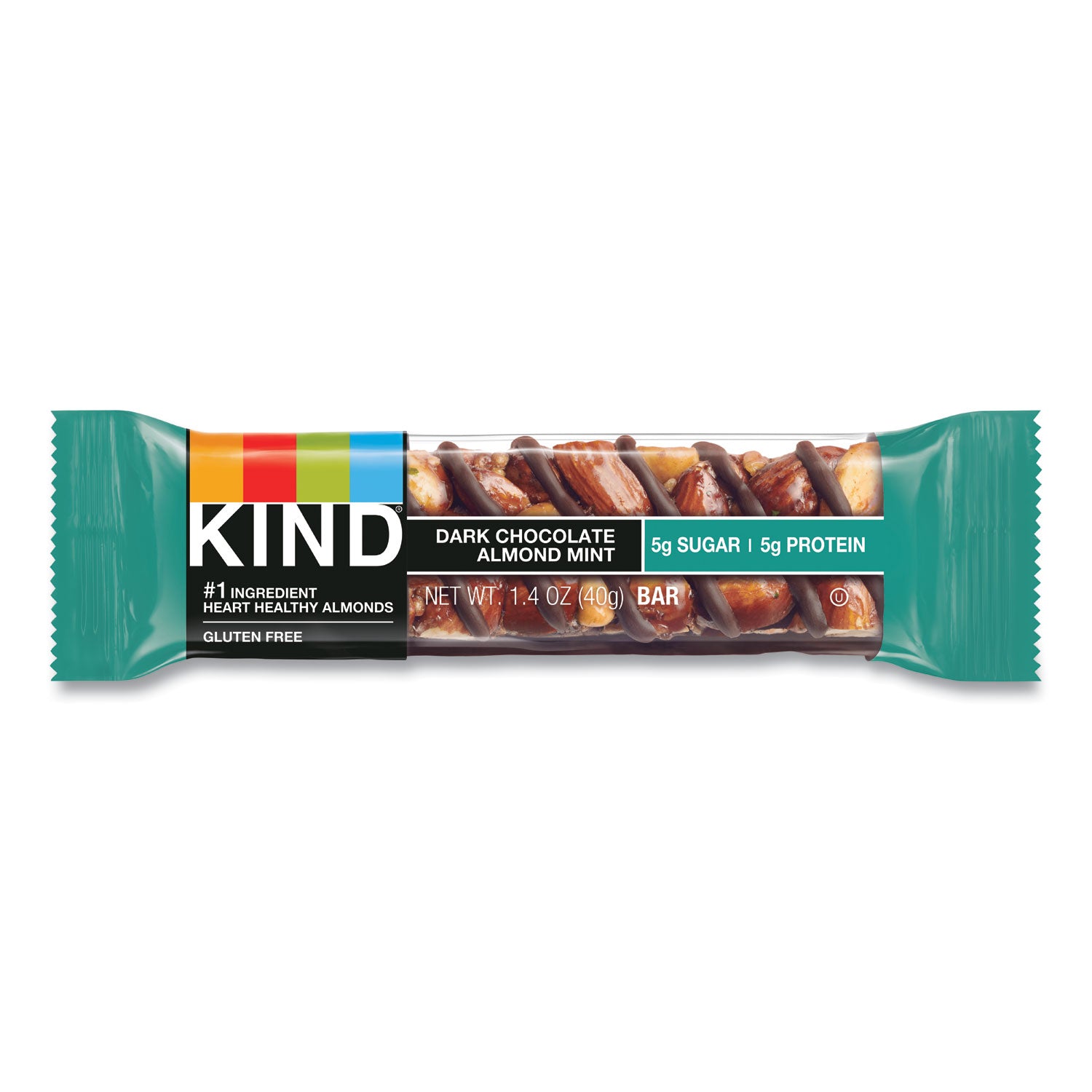 KIND Nuts and Spices Bar, Dark Chocolate Almond Mint, 1.4 oz Bar, 12/Box